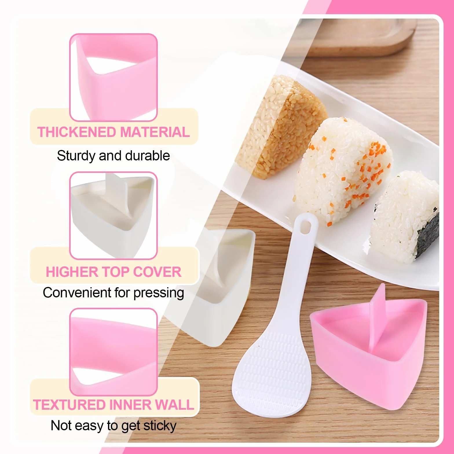 Foremki Onigiri 2 sztuki trójkąt z łyżką do ryżu Sushi Nigiri