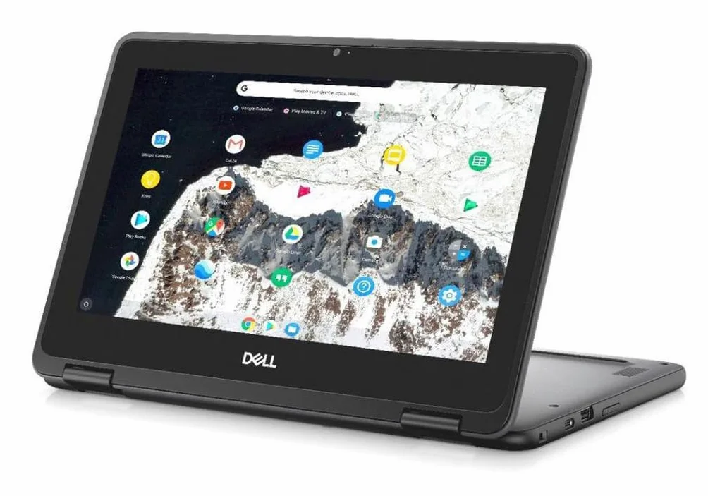 Dell Chromebook 11 3100 laptop 2 w 1, notebook z ekranem dotykowym 11,6 cala, Intel Celeron N4020, 4 GB RAM, 32 GB SSD, japońska klawiatura, system operacyjny Chrome OS (odnowiony)