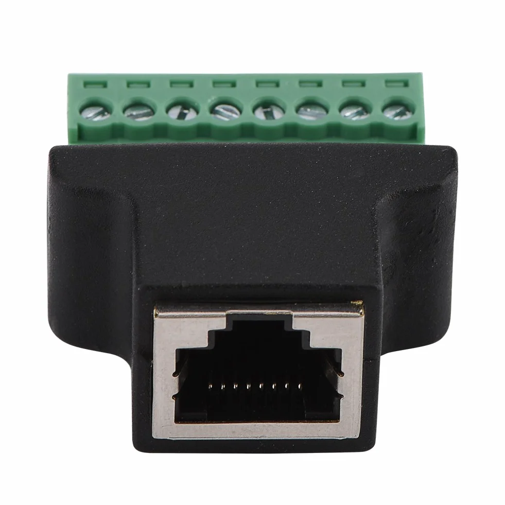 Złącze Ethernet DVR RJ45, ASHATA RJ45 złącze żeńskie do 8-pinowego złącza zacisku śrubowego
