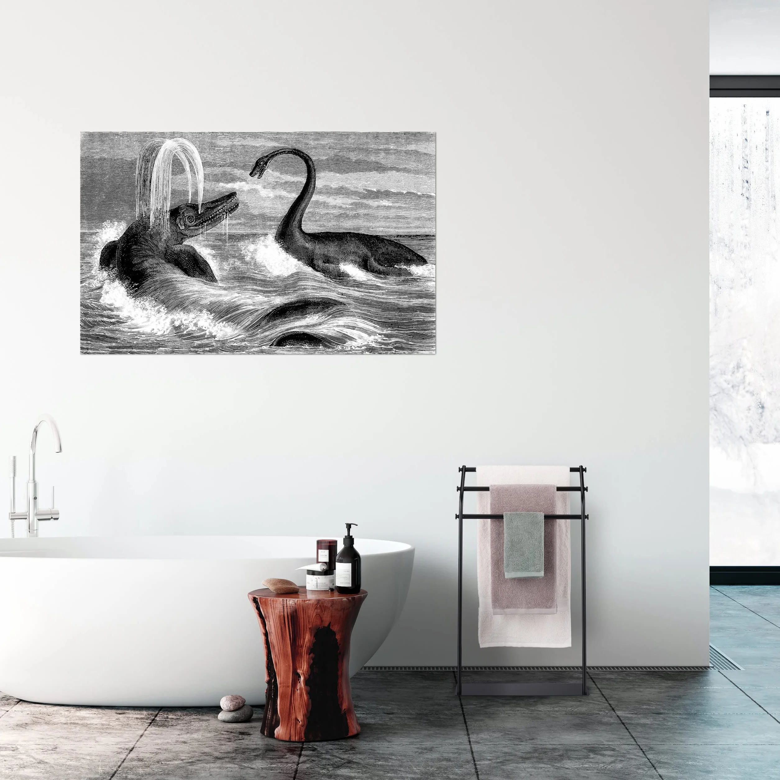 Relaxdays Wieszak na ręczniki 3 drążki 86 x 51 x 19 cm antypoślizgowy stal czarny