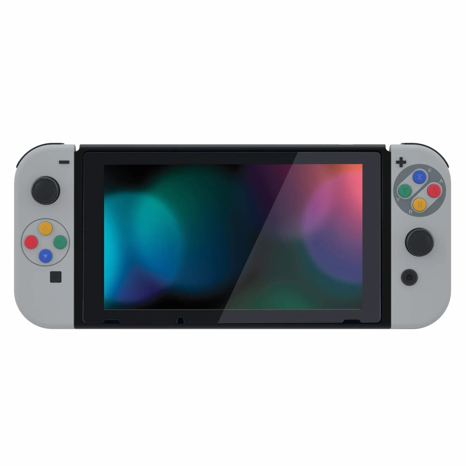 eXtremeRate Soft Touch Grip SFC SNES Classic EU Joycon Handheld Controller Housing z Pełny Zestaw Przycisków, DIY Wymiany Shell Case dla Nintendo Switch & Switch OLED Model Joy-Con – Console Shell Nie Jest Wliczona W Cenę