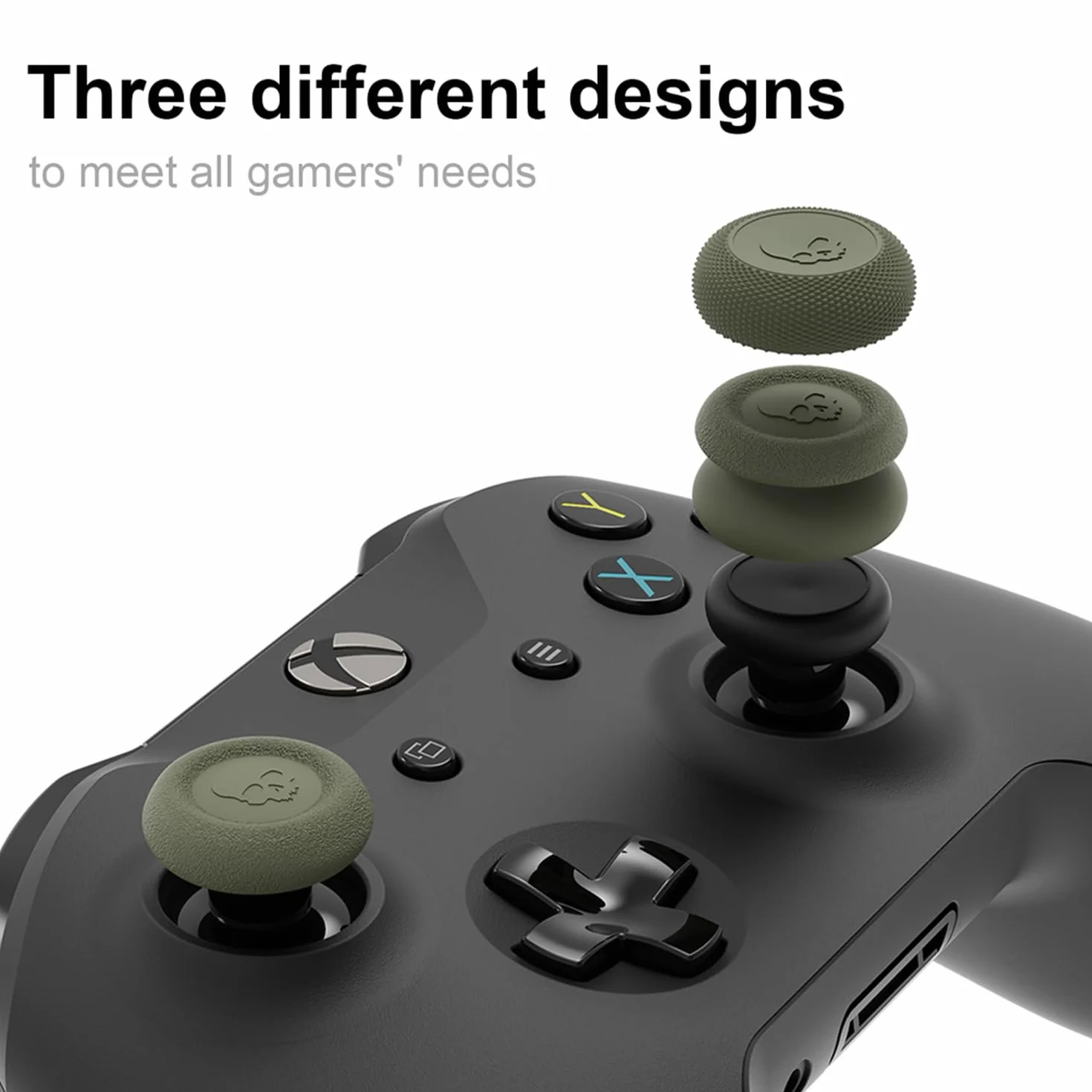 Skull & Co. Skin, CQC und FPS Daumengriff-Set Joystick-Kappe Analog-Stick-Kappe für Xbox Controller- Schwarz, 3 Paare(6Stk)