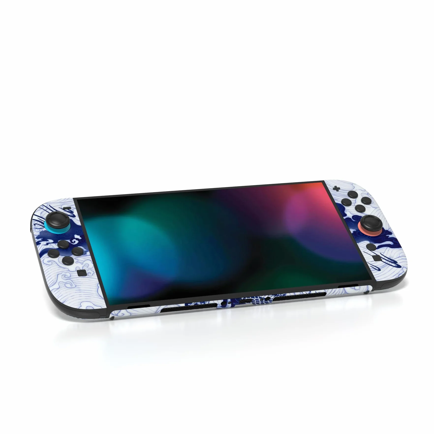 PlayVital Naklejka do Switch 2 Konsolę & Kontroler & Grip i Dock, Folia Ochronna do Switch 2–Porcelana w Stylu Qinghua