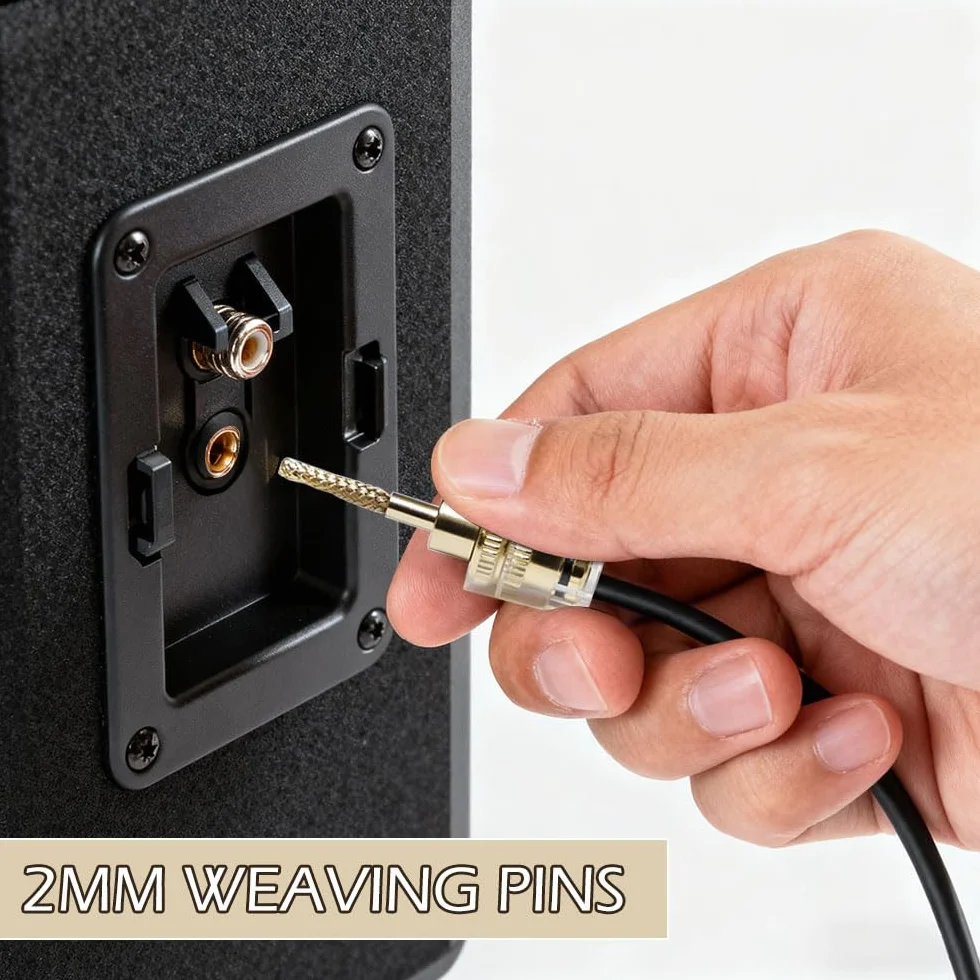 4 szt. Złącze audio Bananowe Elastyczne złącze bananowe Czerwone i czarne 4 mm Żeńskie złącza bananowe do 2 mm wtyk do wzmacniaczy, głośników i sprzętu audio