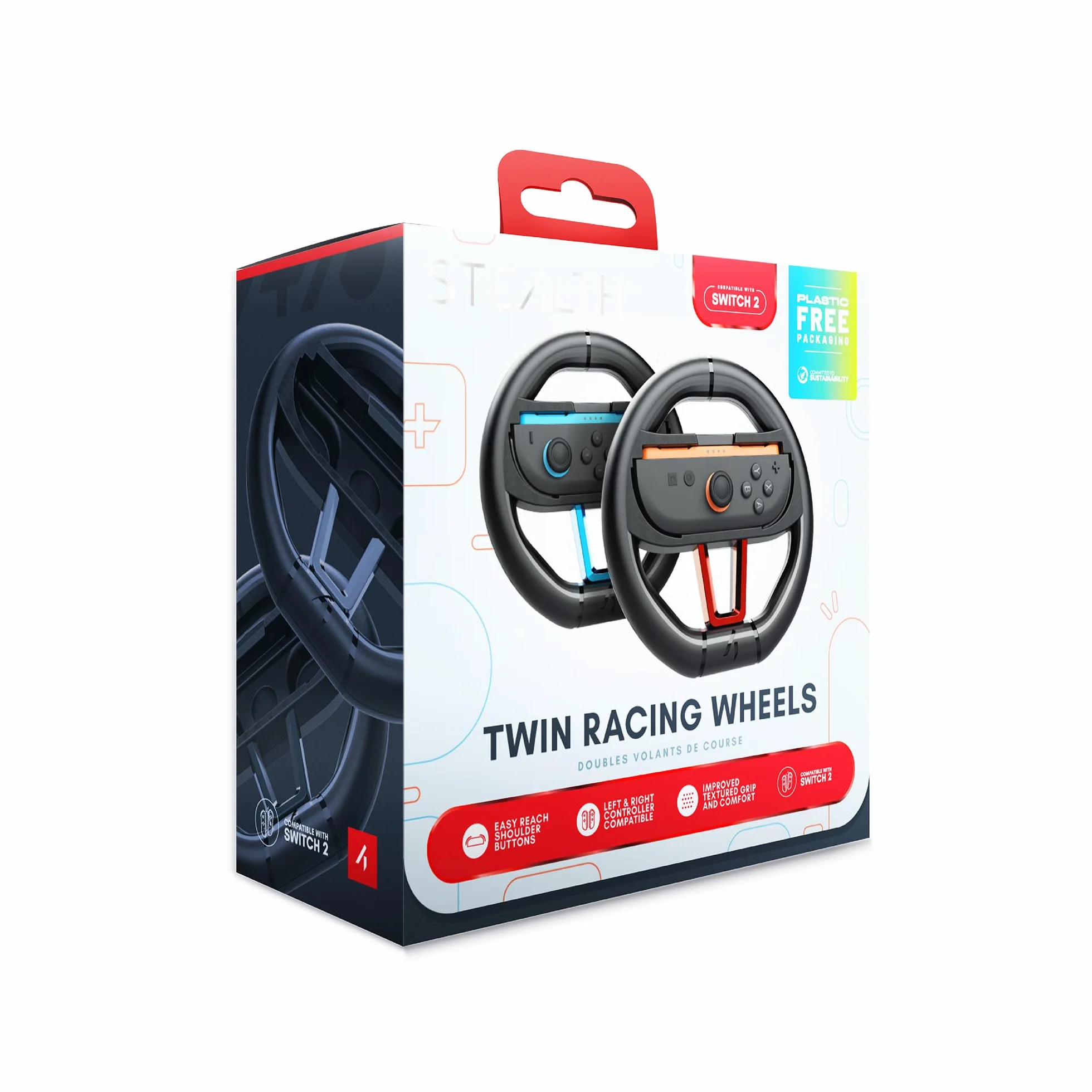 STEALTH Kierownica wyścigowa kompatybilna z Switch 2 - zestaw podwójny