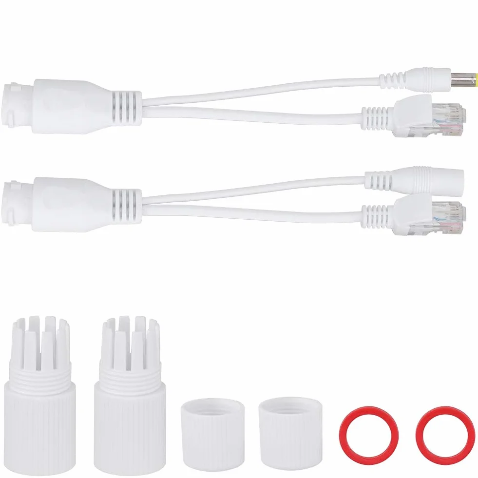 Poe Splitter 12V Power Over Ethernet Pasywny Adapter Poe Rozdzielacz Kabli Wtryskiwacz Wodoodporny Czarny (Biały)