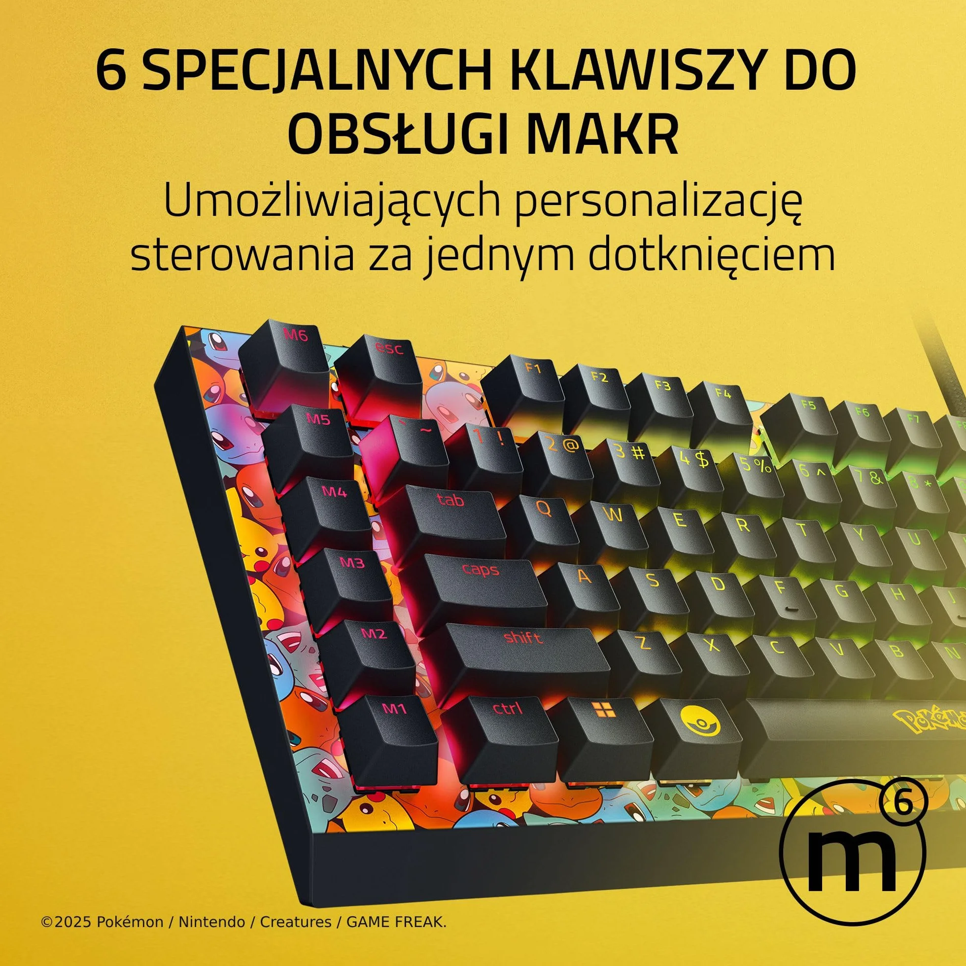 Razer BlackWidow V4 X Pokémon Edition mechaniczna klawiatura do gier Chroma RGB zielony przełączniki Clicky QWERTY US-Layout