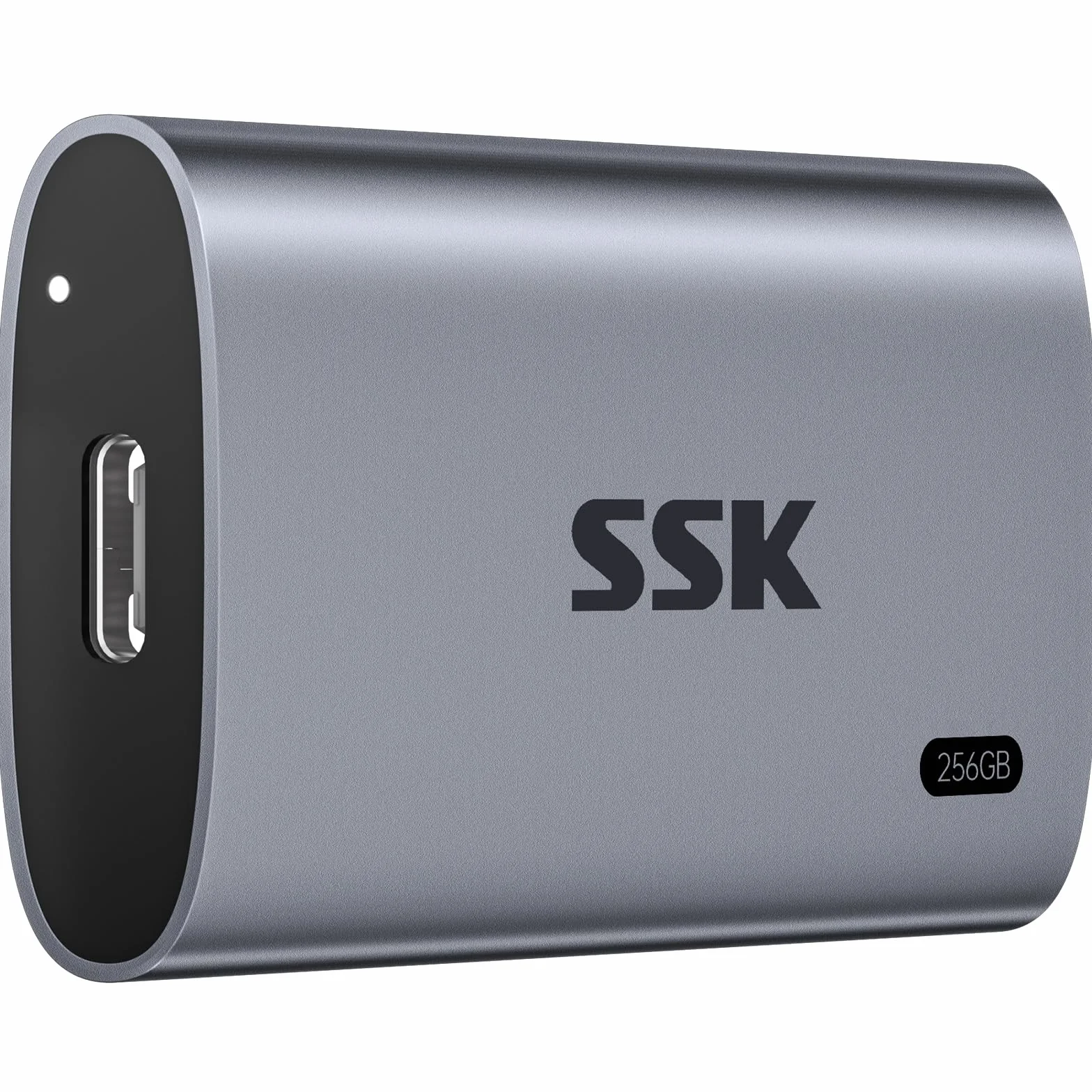 SSK 256GB Przenośny Dysk SSD Zewnętrzny Do 550MB/s, Zewnętrzny Dysk SSD USB 3.2 Gen2 dla iPhone 15/16/Pro, Windows, Mac, Android Z światłem LED, obsługujący TRIM, SMART