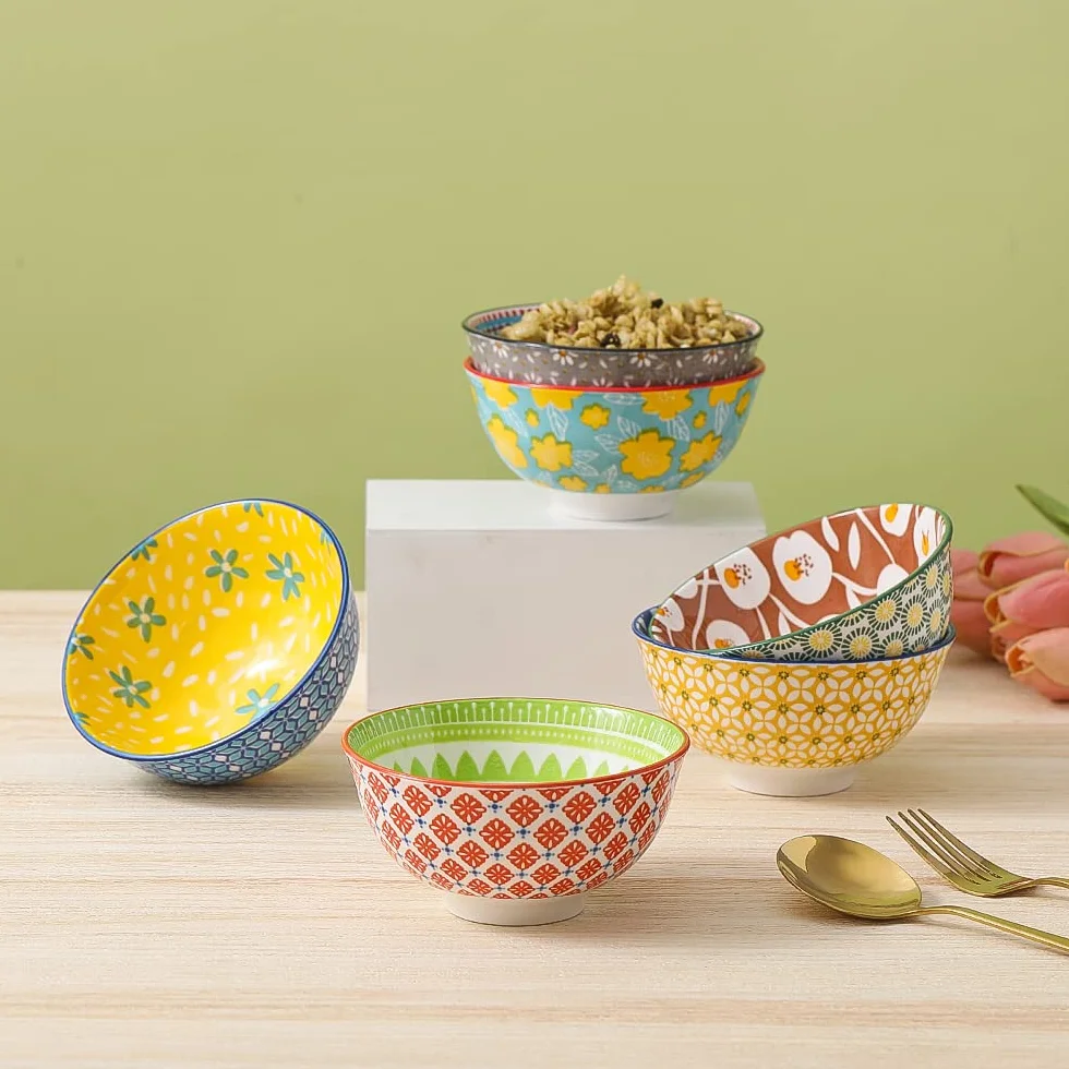 Zestaw 6 małych misek ceramicznych 11 cm 300 ml do mikrofali i zmywarki
