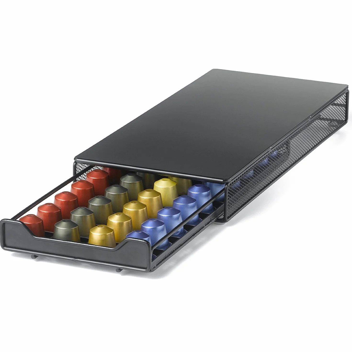 HiveNets Szufladka na kapsułki do Nespresso Original, metalowy uchwyt do przechowywania 40 kapsułek