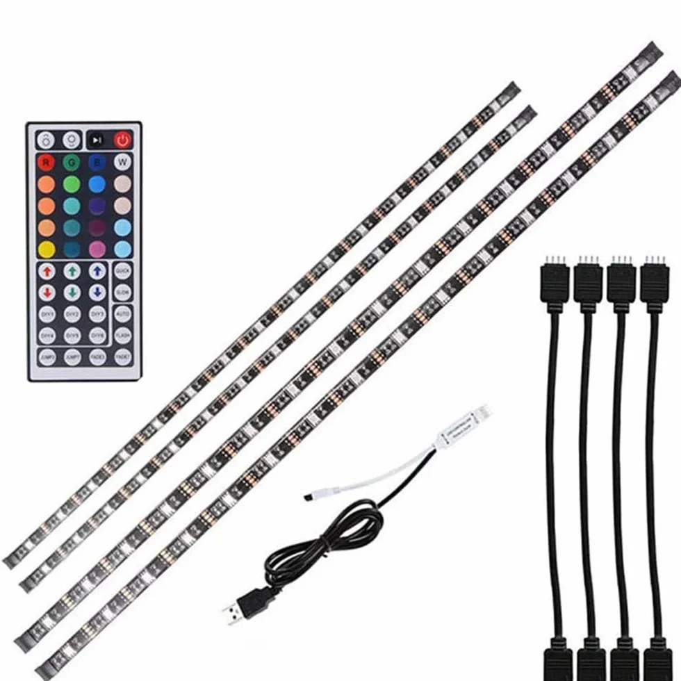 DC 5 V kabel USB pasek LED lampa SMD 5050 TV tło zestaw oświetlenia biurko tło lampa do telewizora komputerowego ekran wyświetlacza wielokolorowa osłona