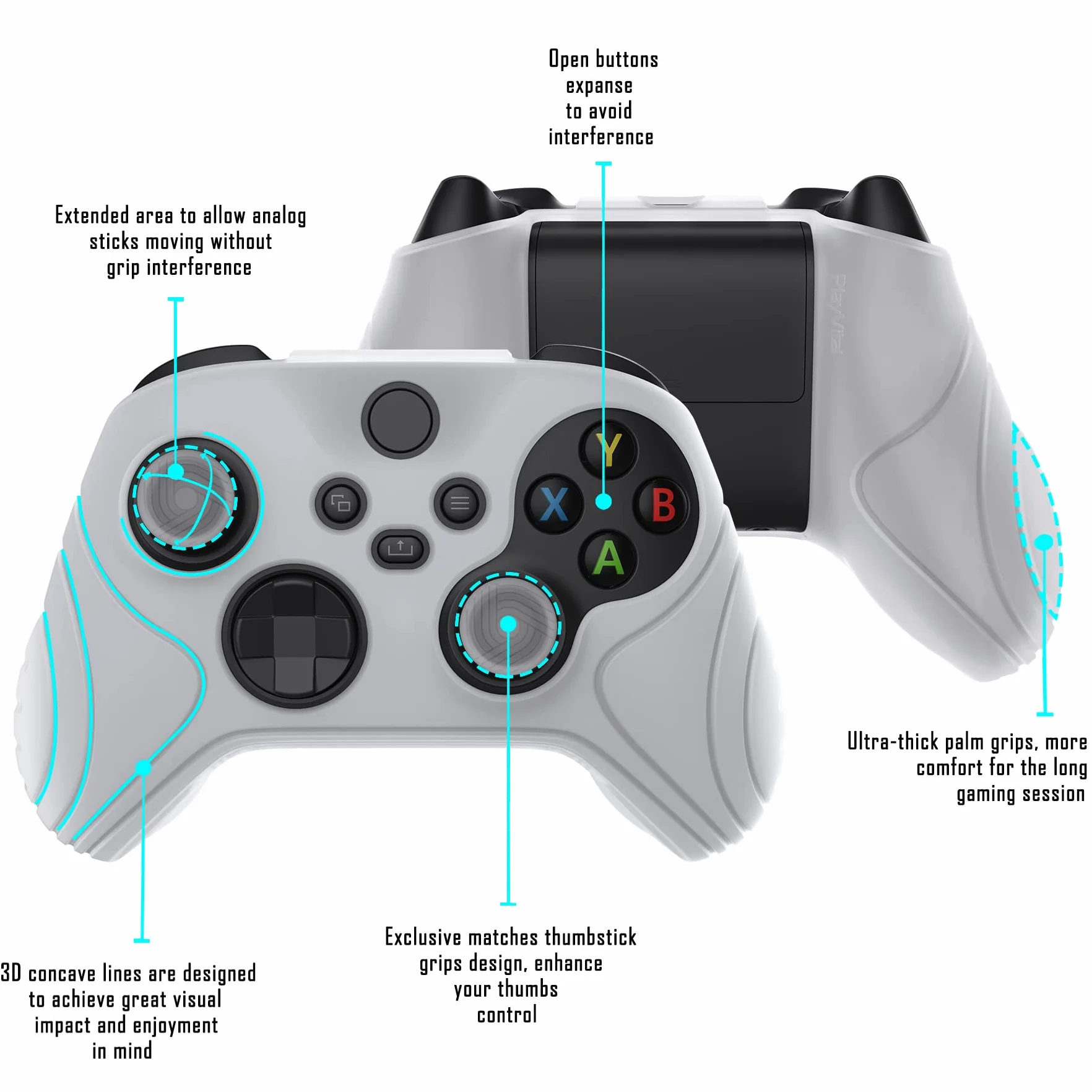 eXtremeRate PlayVital Antypoślizgowe Gumowe Pokrowiec Ochronny do Xbox Series X S z Nakładkami na Kciuki,Protective Case do Xbox Series X S Kontrolera,Silikonowe Etui Skóry-Zielony