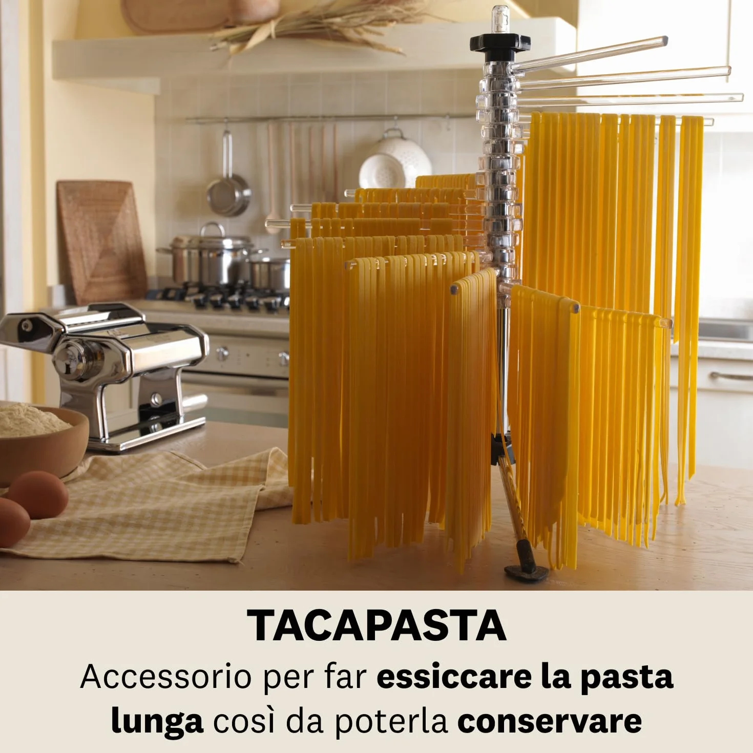 Marcato TP-NOWA Tacapasta suszarka do ciasta, z tworzywa sztucznego, przezroczysta