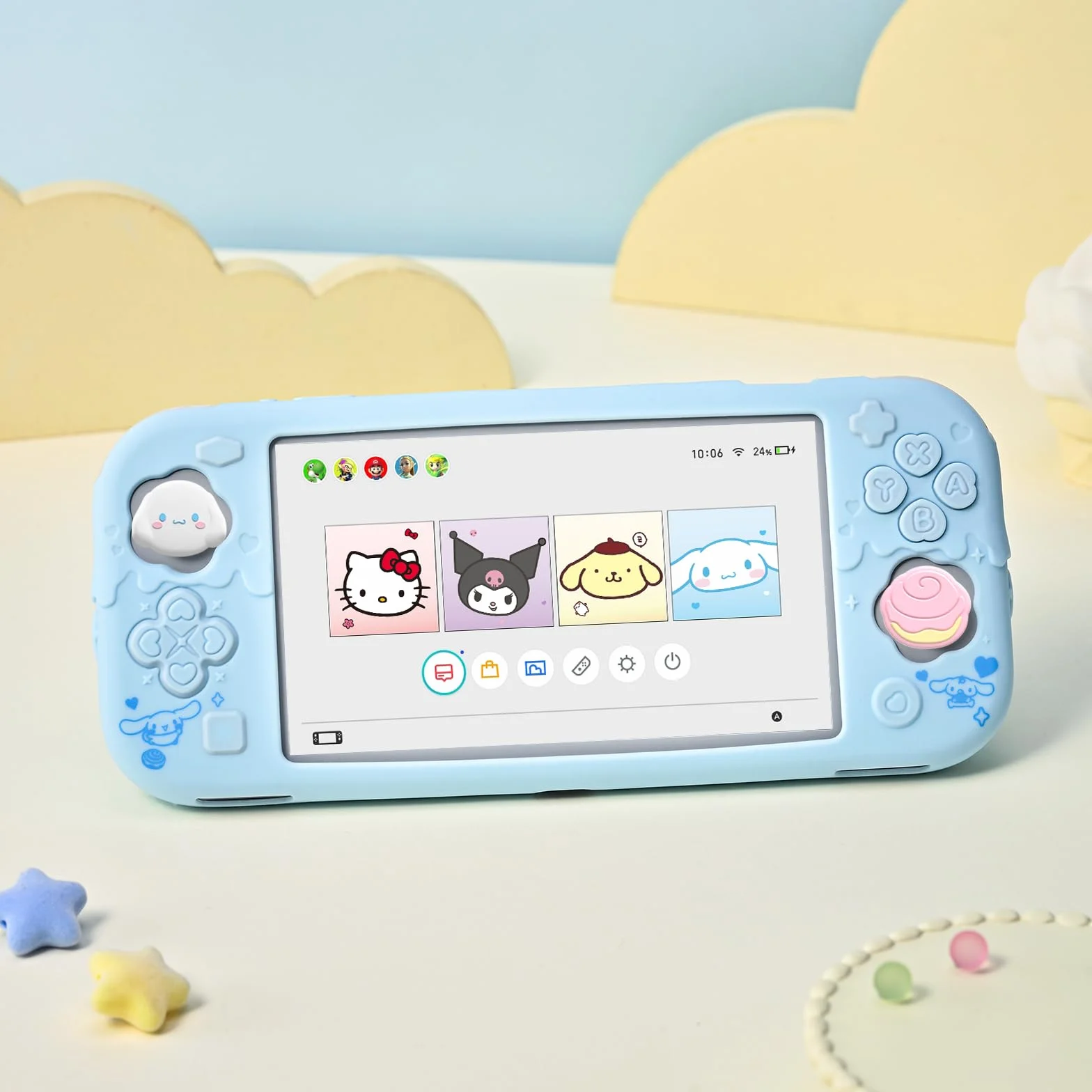 Kuitmor Etui na Switch Lite, Miękka Osłona Silikonowa, Ochrona Przed Zarysowaniami, Kompatybilna z Switch Lite 2019 z 2 Pokrywkami na Gałki