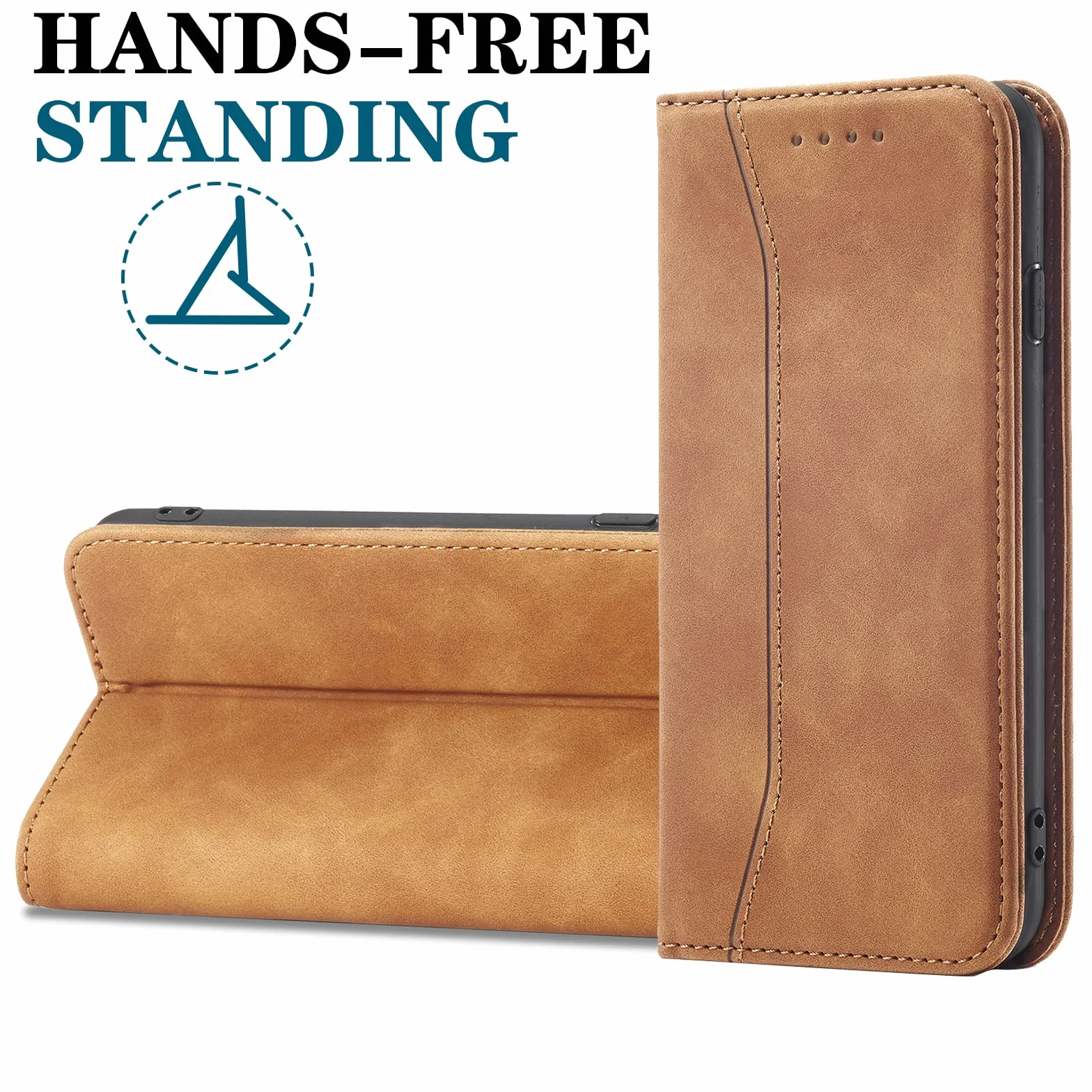 Etui do Oppo Find X5 Lite/Reno 7 5G, Etui na Telefon Komórkowy z Skóra PU Portfel, portfel z Gniazda na karty i Podpórka, Ochrona Przed Wstrząsami Flip Etui z Klapką (khaki)
