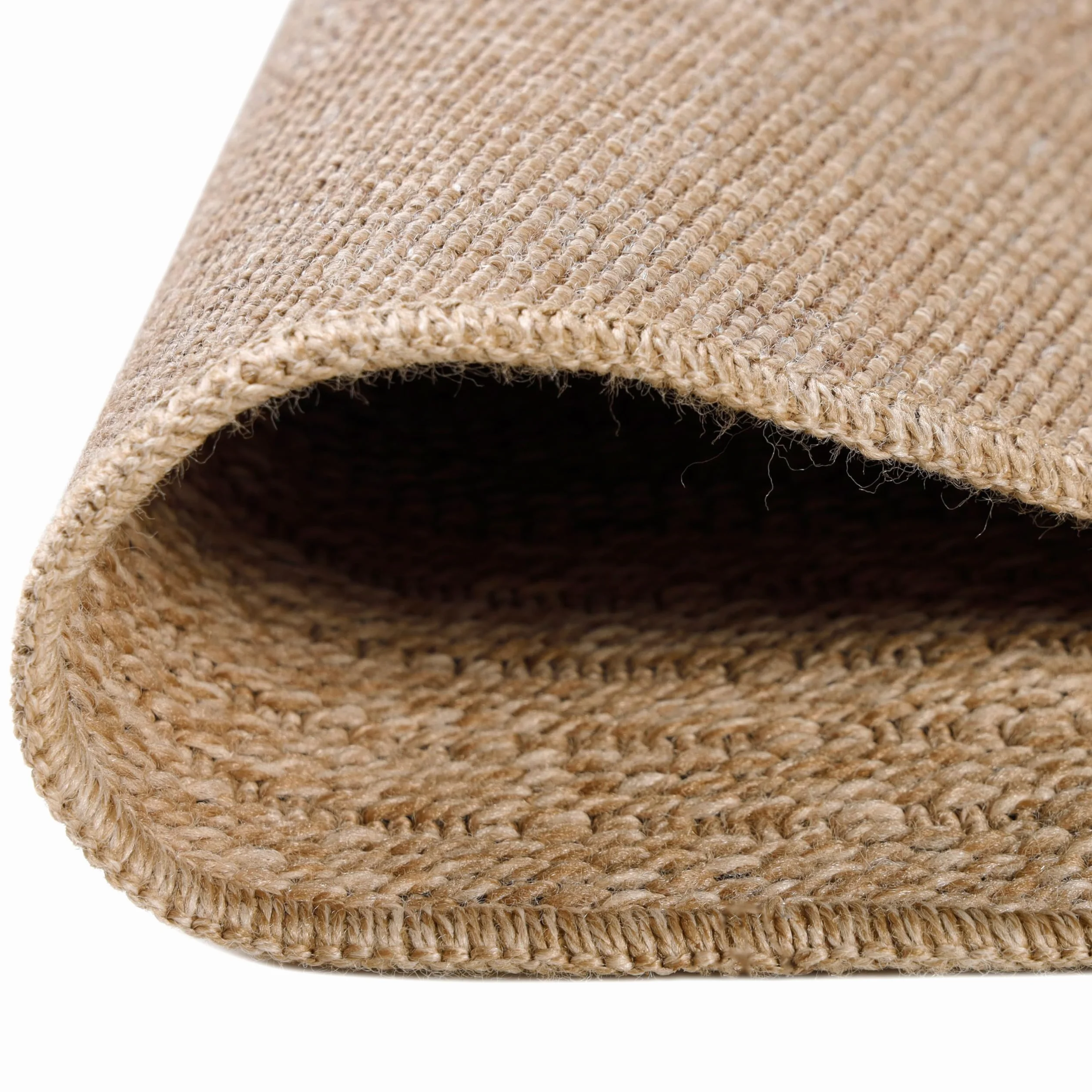HomebyHome Dywan Okrągły 120 cm Czarny Sizalowo-Jutowy Wodoodporny