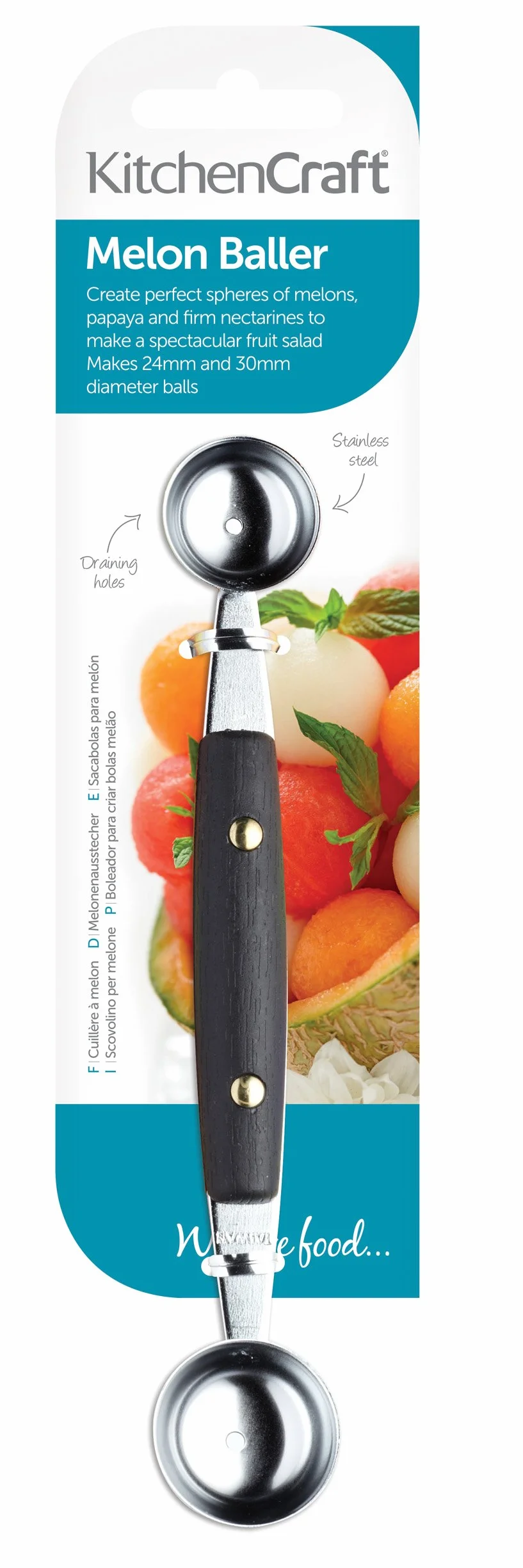 KitchenCraft Dwustronny Wykrawacz do Arbuzów, Stal Nierdzewna
