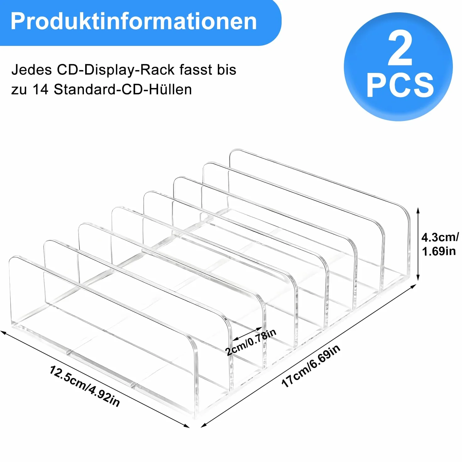 Przezroczysty uchwyt na płyty CD, 2 szt., akrylowy regał na płyty CD/DVD, stojak na kosmetyki, organizer na CD, tacki na kasety, kasety do gier, książki, kosmetyki
