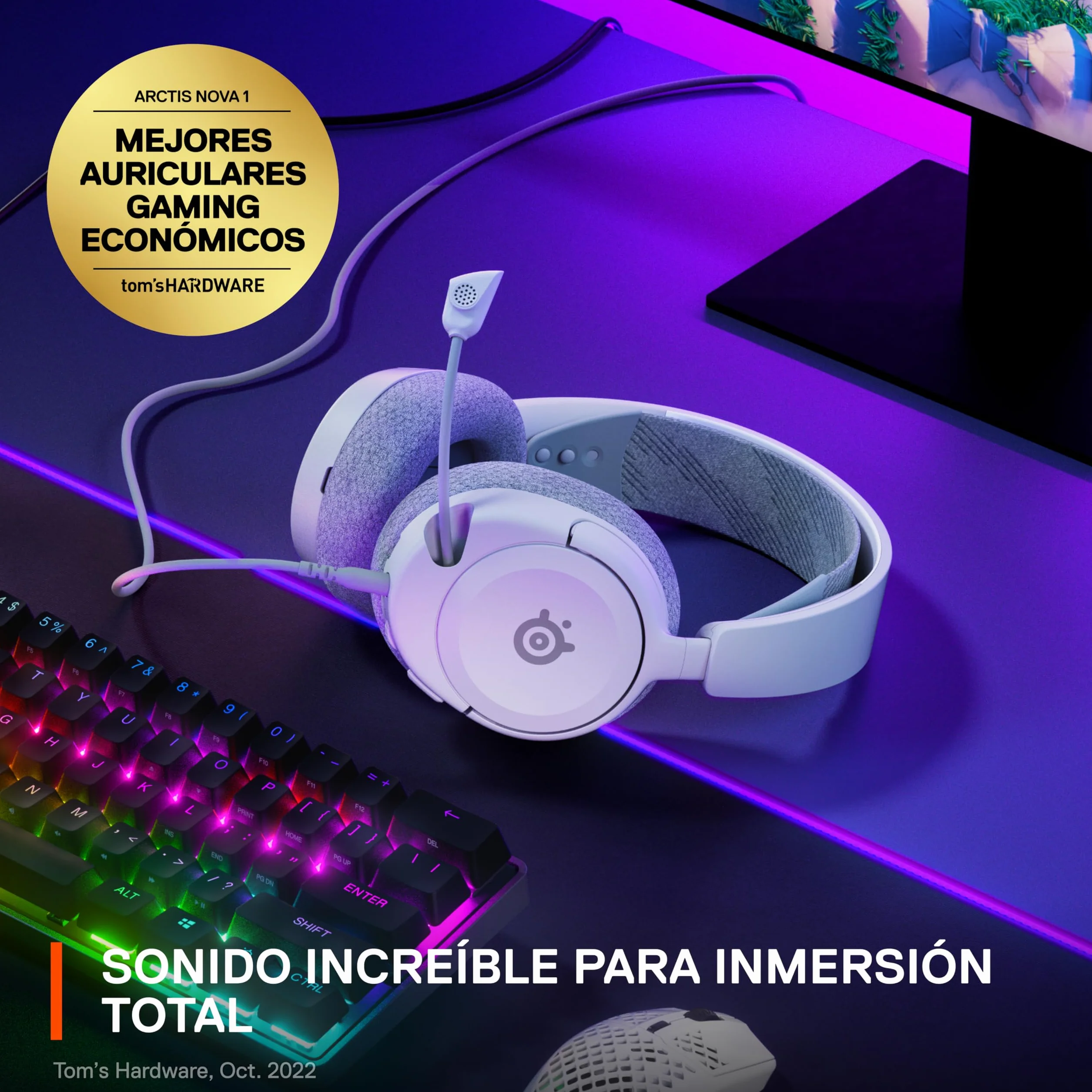 SteelSeries Arctis Nova 1 wielosystemowy zestaw słuchawkowy do gier, sterowniki Hi-Fi, dźwięk przestrzenny 360°, mikrofon z redukcją szumów, PC, PS5/PS4