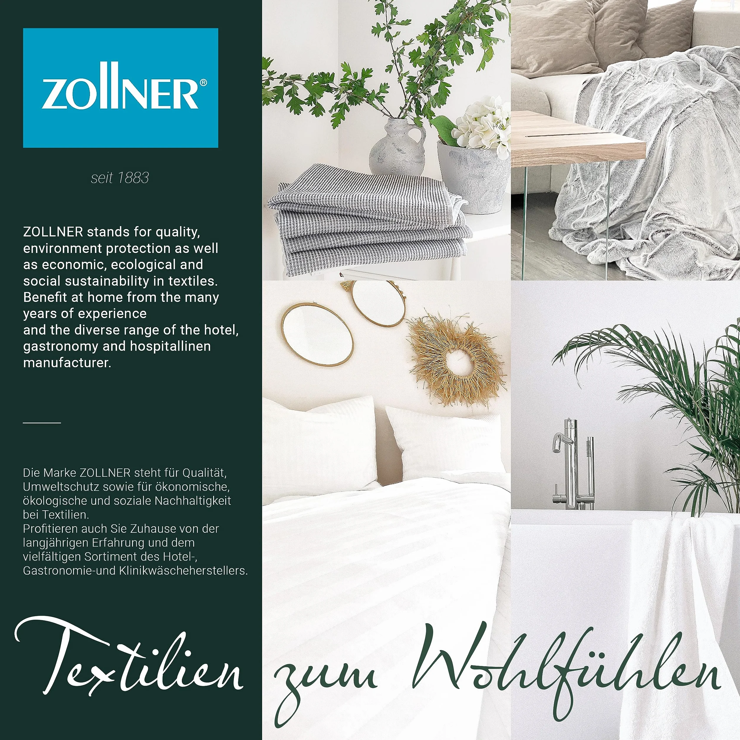 ZOLLNER Rękawice do Kąpieli 100% Bawełna 500 g/m2 17x21 cm 10 Sztuk