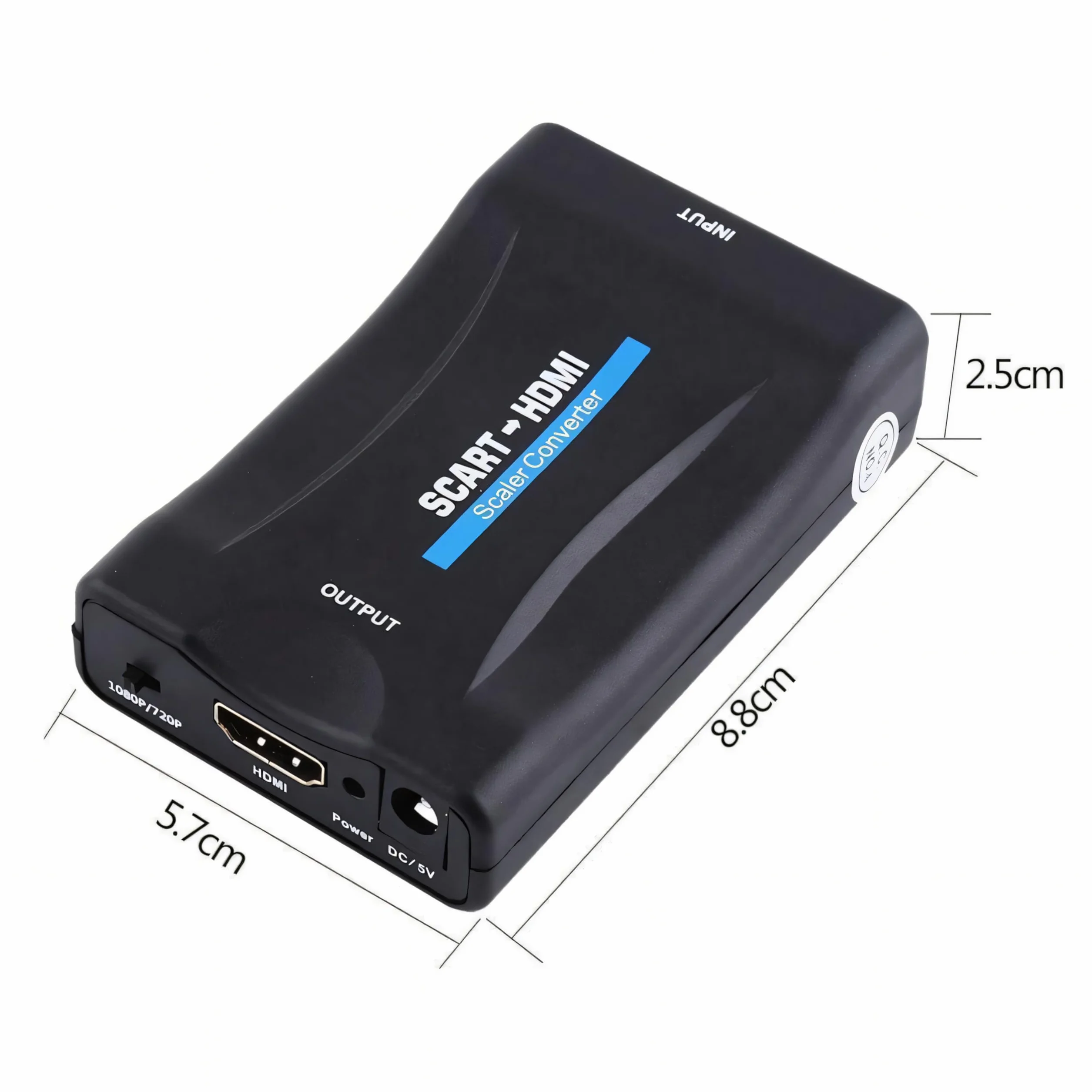 Retoo Konwerter SCART na HDMI, adapter przetwornik audio 1080p HD do HDTV STB VHS Xbox PS3 Sky Blu-ray DVD Player, adapter do HDTV VHS, obsługuje PAL, NTSC3.58. NTSC4,43