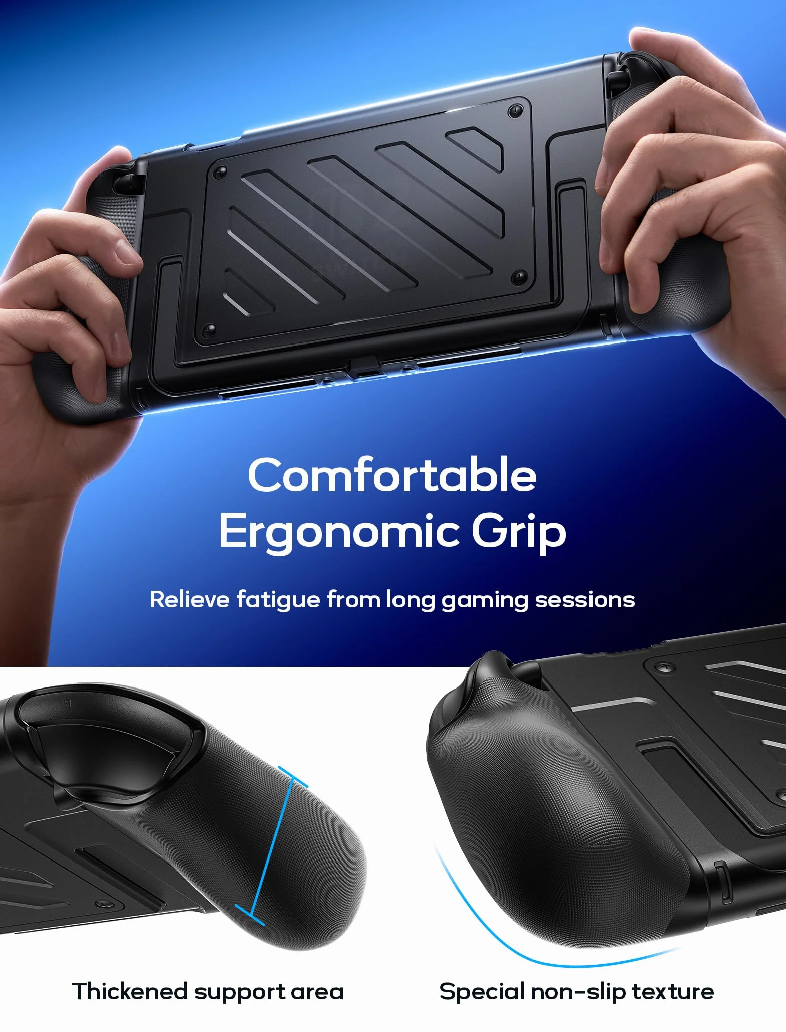 JSAUX Etui ochronne dzielone kompatybilne z Switch 2, rama z TPU i pokrywa przednia, uchwyt antypoślizgowy, na 10 kart, obsługuje podstawkę, odporny na wstrząsy i zarysowania, PC0114
