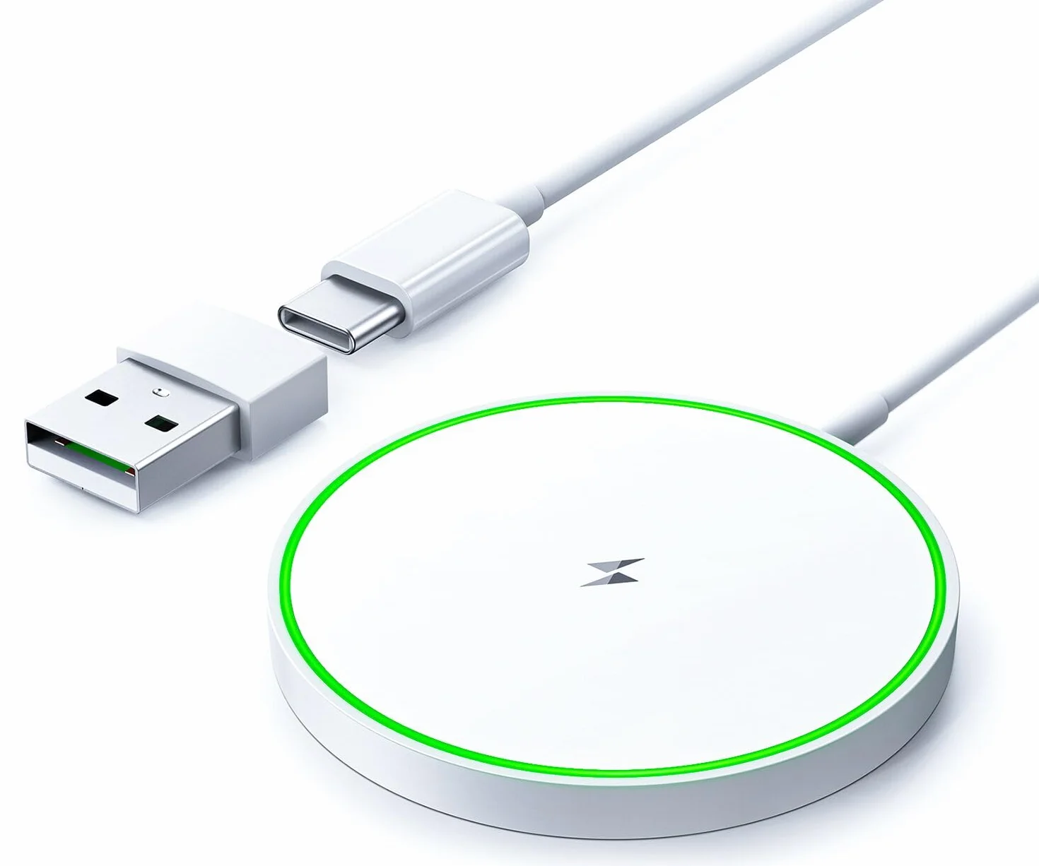 Indukcyjna Stacja Ladująca Kompatybilny z MagSafe Ladowarką, 15W Magnetyczna Bezprzewodowa Podkładka Ladująca Kompatybilny z Apple, Szybka Bezprzewodowa Stacja Ladująca do Telefonu