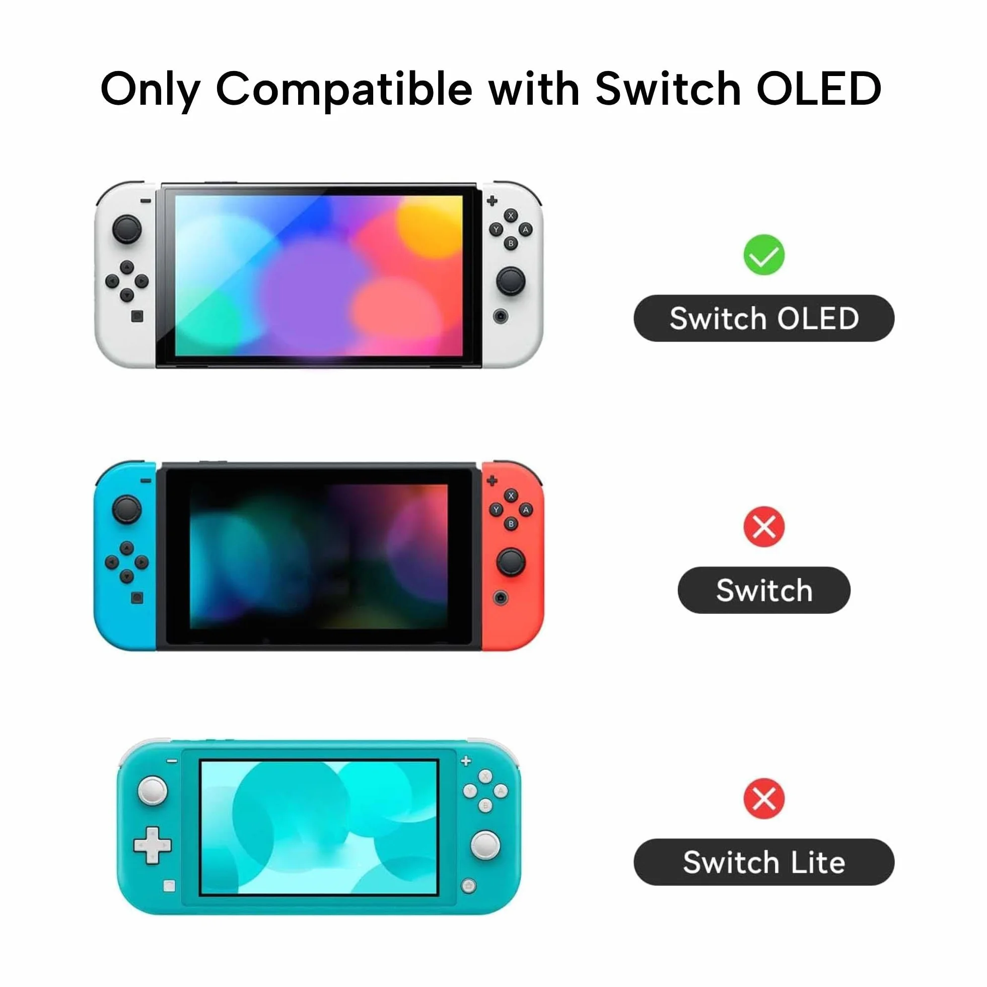 Etui ochronne GeekShare do Switch OLED, smukłe etui, oddzielna miękka silikonowa powłoka ochronna do Joycon z 2 nakładkami na kciuki - czaszka Sweetheart