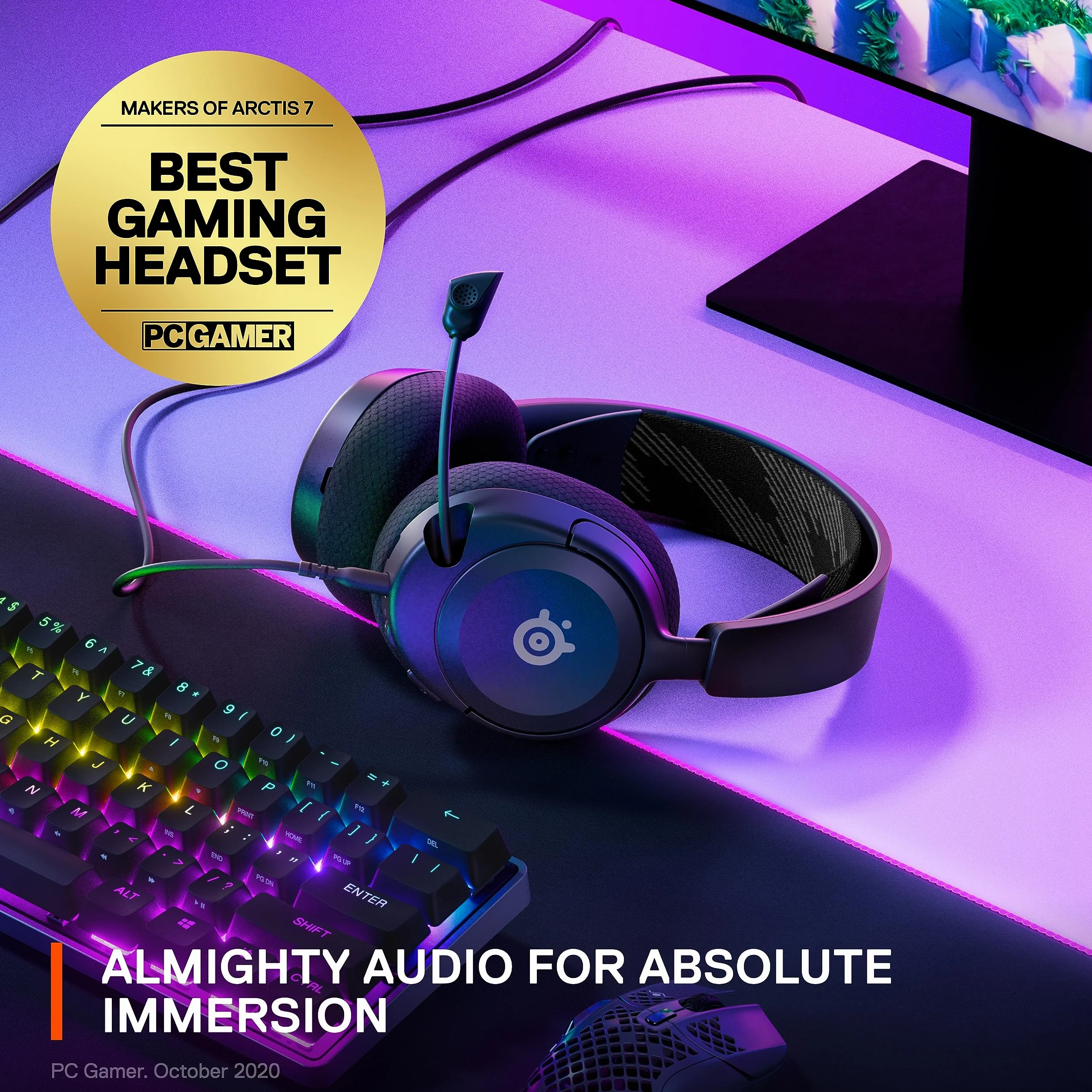 NOWY wielosystemowy zestaw słuchawkowy do gier SteelSeries Arctis Nova 1, sterowniki Hi-Fi - dźwięk przestrzenny 360°, wygodna konstrukcja, trwały, ultralekki, mikrofon z redukcją szumów, PC, PS5/PS4,