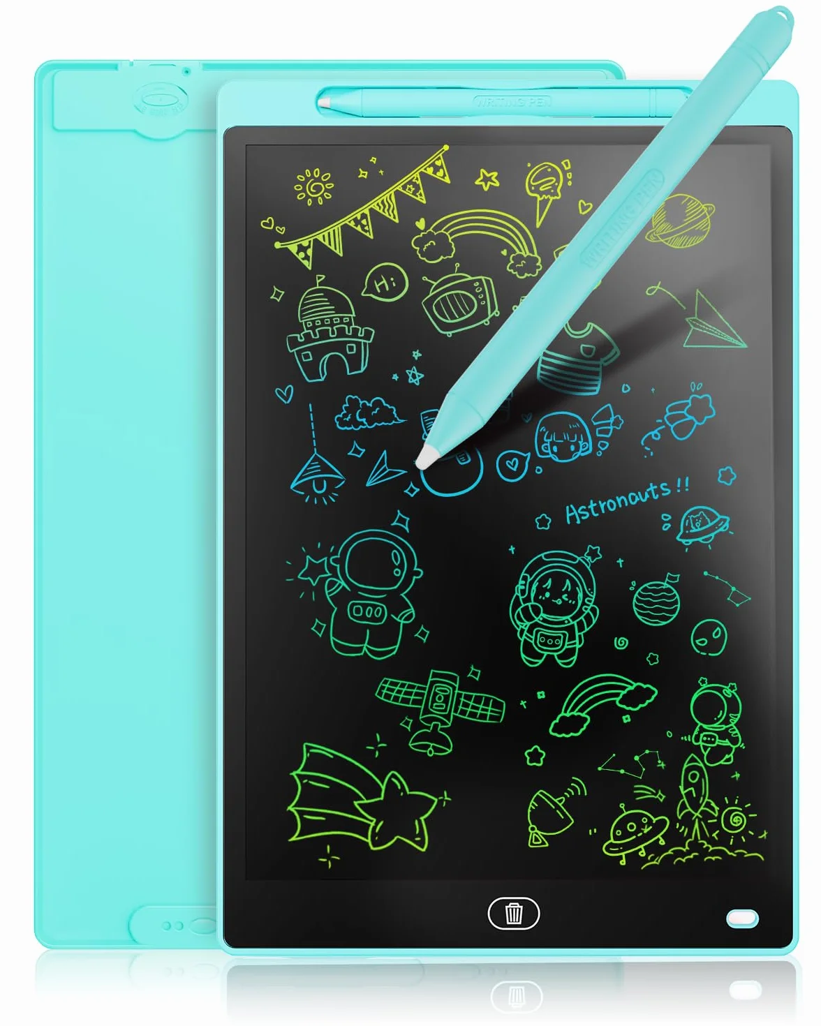 Genialba Tablet LCD do Pisania 10 Cali Kolorowy Tablet Elektroniczny Ekran do Rysowania Zabawka Edukacyjna Prezent dla 2 3 4 5 lat Chłopcy Dziewczęta Boże Narodzenie Urodziny (Niebieski)