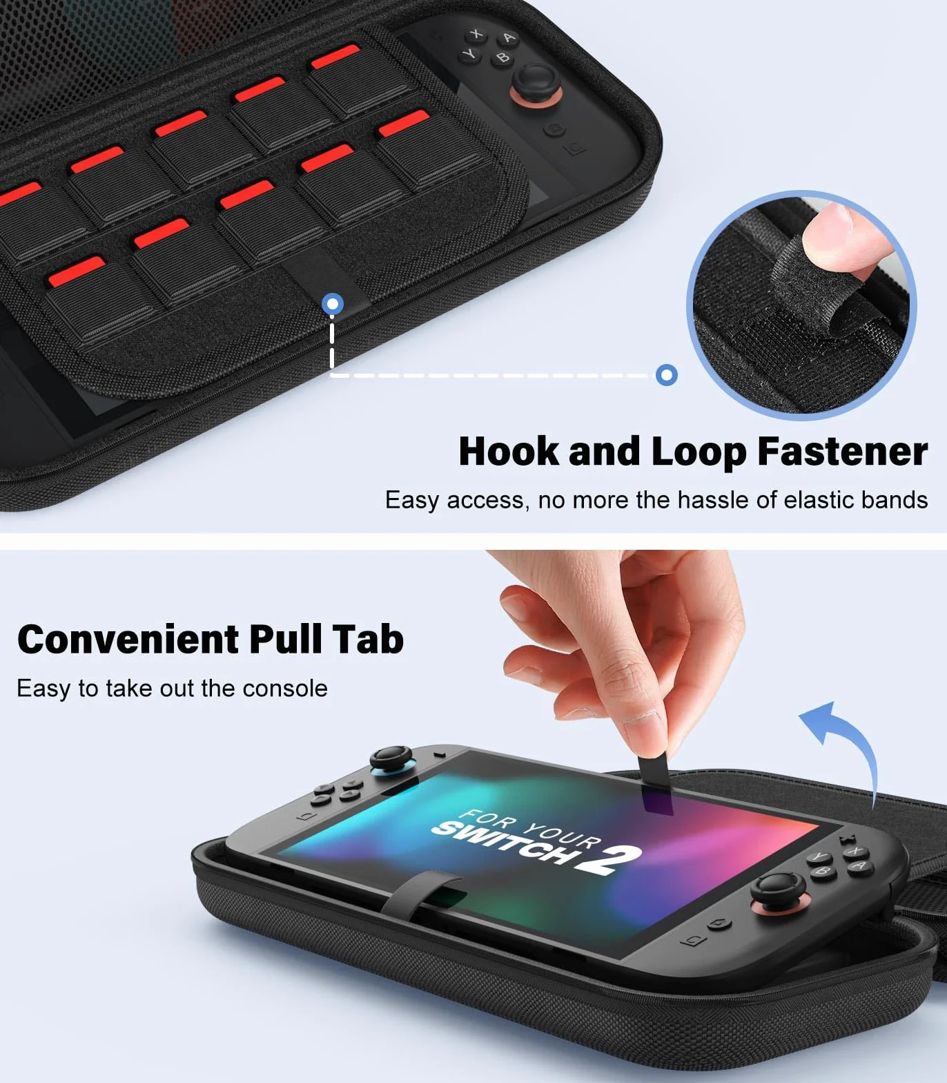 MoKo Pokrowiec na przełącznik do Nintendo Switch 2, twarda obudowa, torba podróżna, czarna