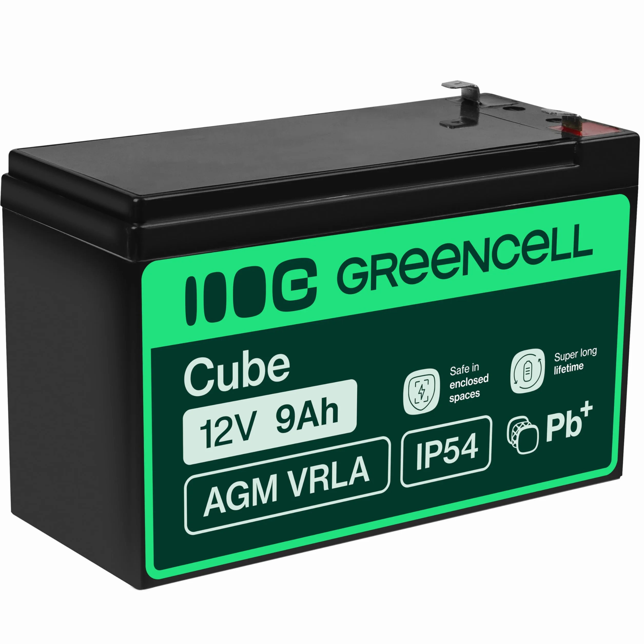 Green Cell AGM 12 V 9 Ah akumulator ołowiowy VRLA akumulator ołowiowy akumulator zastępczy akumulator żelowy akumulator odporny na cykle Unbemann UPS | UPS | akumulator zapasowy, AGM06