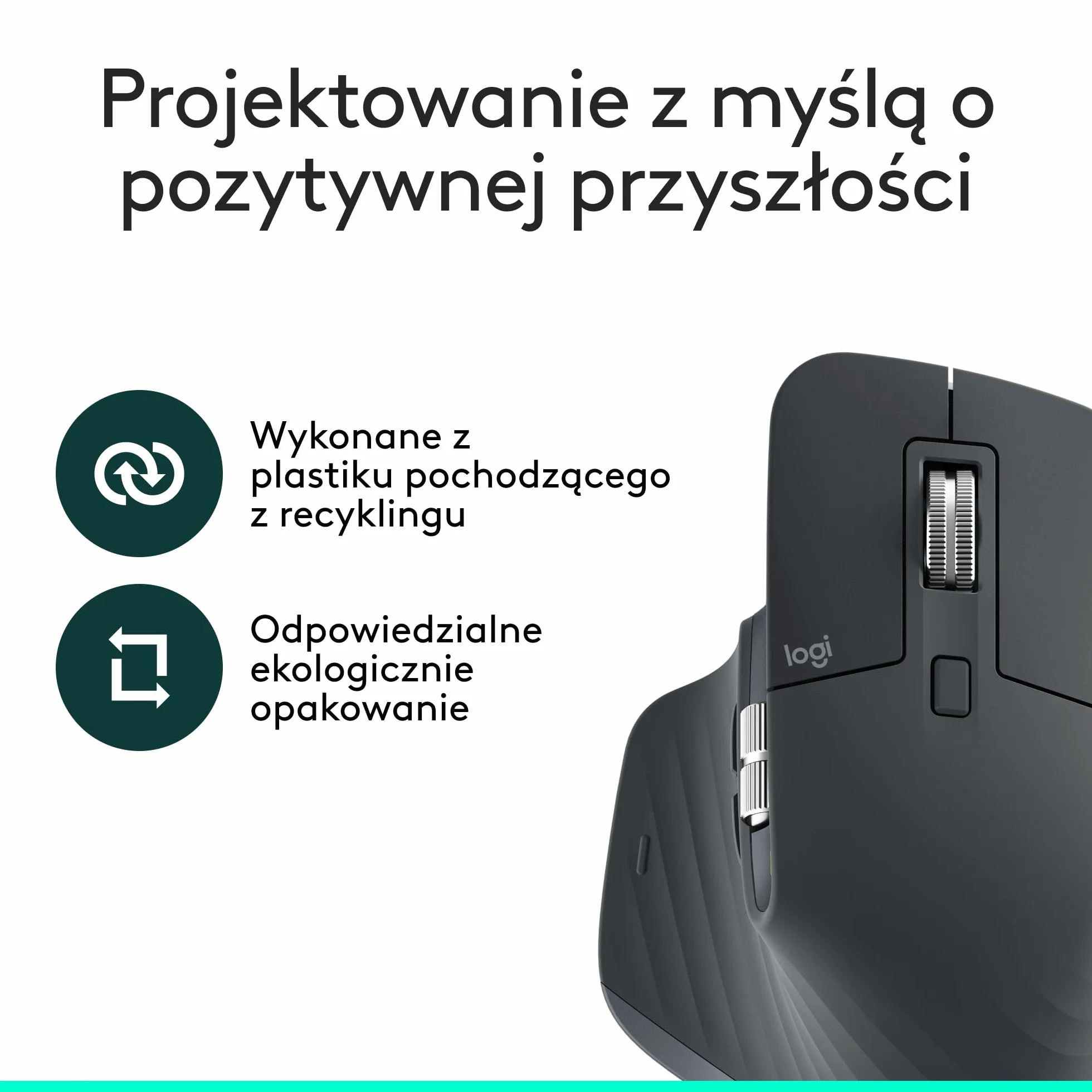 Logitech MX Master 3S – Wydajna mysz bezprzewodowa z błyskawicznym przewijaniem, Ergo, 8K DPI, śledzenie ruchu na szkle, ciche kliknięcia, Bluetooth, Windows, Linux, Chrome - Grafit