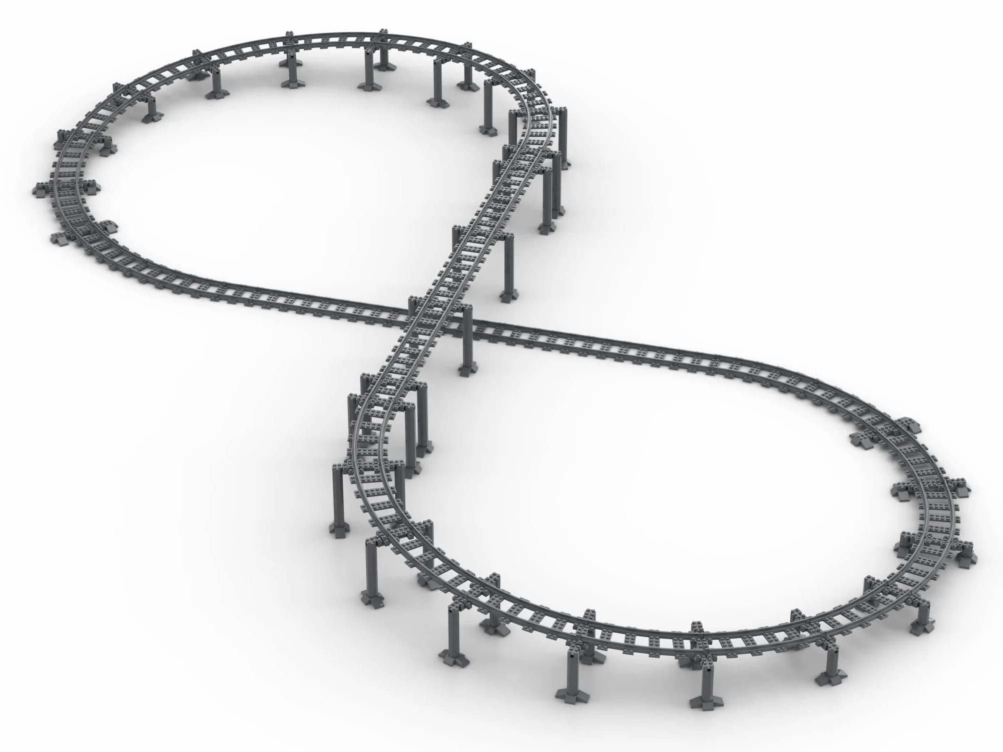Trixbrix Supports Bundle 2.0 kompatybilny z zestawami Lego City Train 60197 60198 10277 60205 60238 60337 (Infinity Loop)