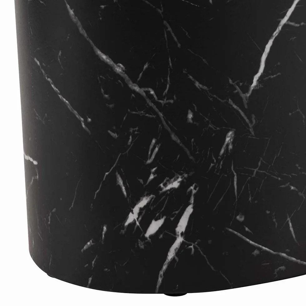 AC Design Furniture Rico stolik kawowy w kolorze czarnym o wyglądzie marmuru, zestaw 2 sztuk, nie zajmują dużo miejsca, owalne stoliki pomocnicze do salonu, nowoczesne stoliki składane, szer.: 48 x