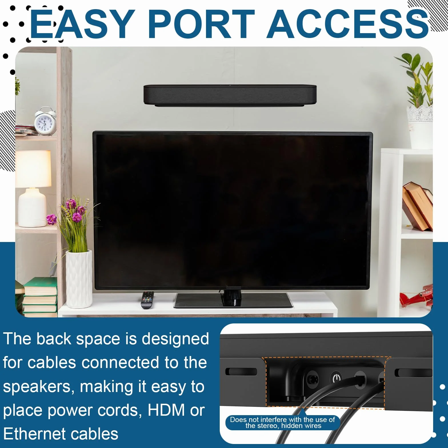 Sound Bar Support, Wall Głośniki Uchwyt Ścienny, Uchwyt Ścienny na Pręt, Uniwersalny Uchwyt Głośnika dla Większości, Maksymalna pojemność 15 kg, Czarny