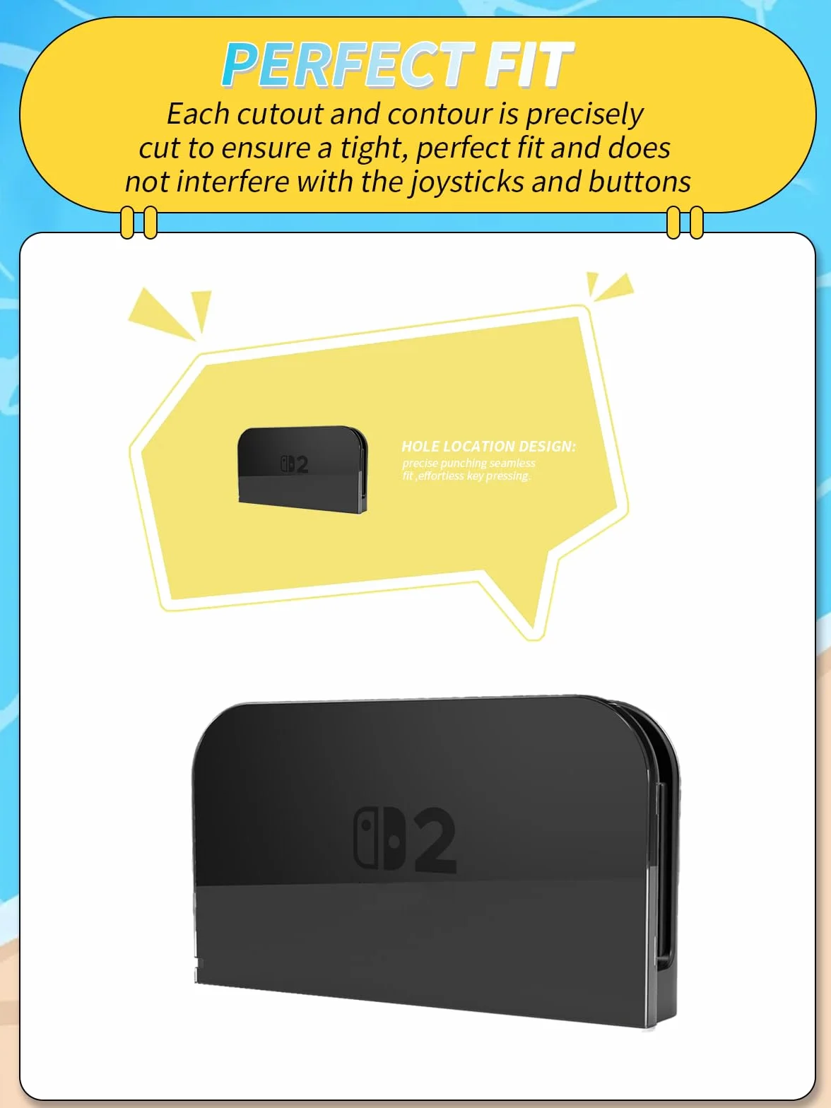 Etui ochronne do Nintendo Switch 2 Dock, yystao etui z materiału PC kompatybilne ze stacją dokującą Switch 2, odporne na uderzenia, pyłoszczelne i kompleksową ochronę, przezroczyste