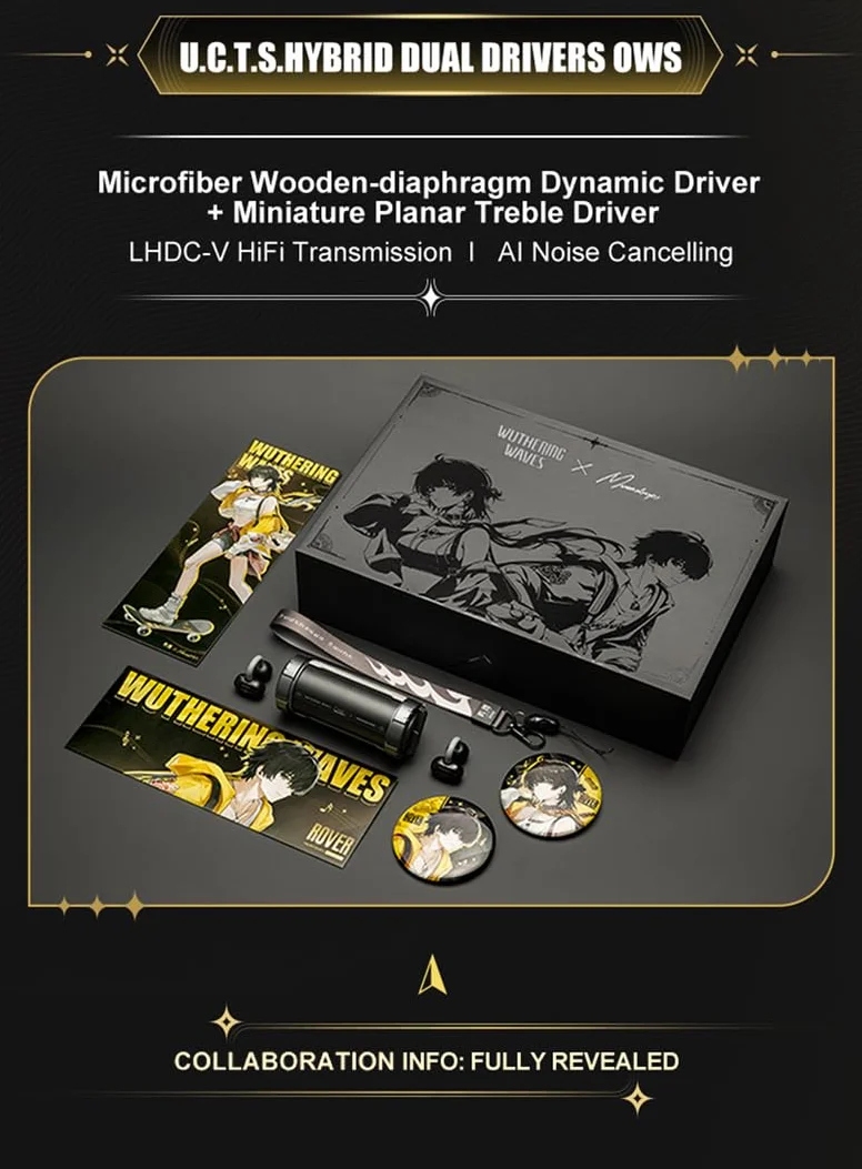 Moondrop x wichrowe fale U.C.T.S. hybrydowe podwójne sterowniki OWS Al redukcja szumów LHDC-V zestaw słuchawkowy do gier nline interaktywny DSP LE Audio