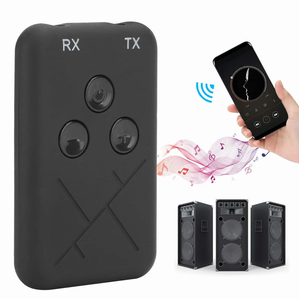 RX-TX-10 2-w-1 samochodowy sprzęt audio Bluetooth 4.2 Adapter 3,5 mm A2DP nadajnik radiowy stereo odbiornik podwójny strumień wielopunktowy mały rozmiar Plug and Play