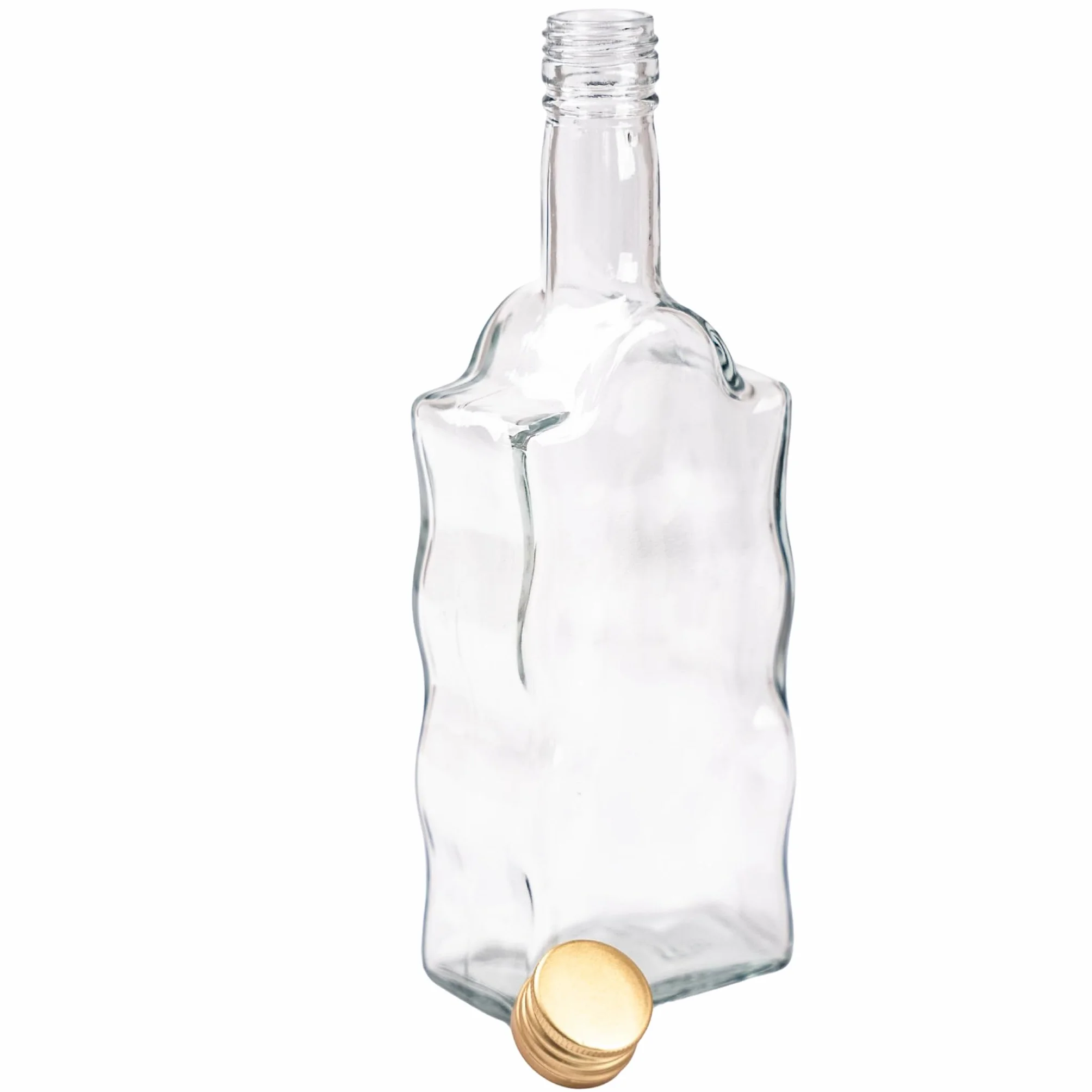 OMAGO® Zestaw 5 sztuk butelek, szklane butelki na soki, nalewki, wino, sznklane opakowanie z zakrętką, 5x, butelki, 0,5L, wysoka jakość