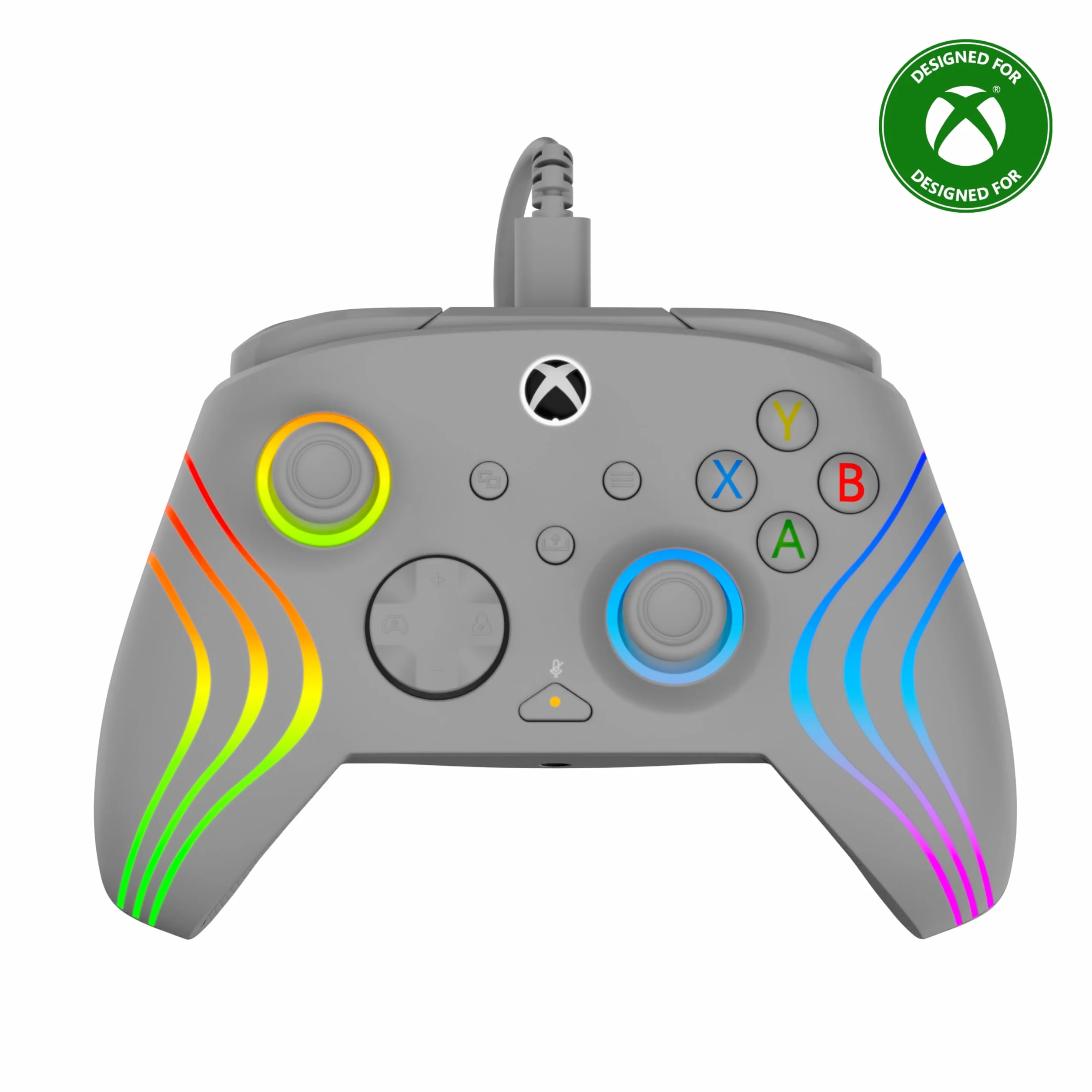 Turtle Beach Afterglow Wave Kontroler do gier RGB na przewodach w kolorze szarym – Licencjonowany dla Xbox Series X lub S, Xbox One i Windows
