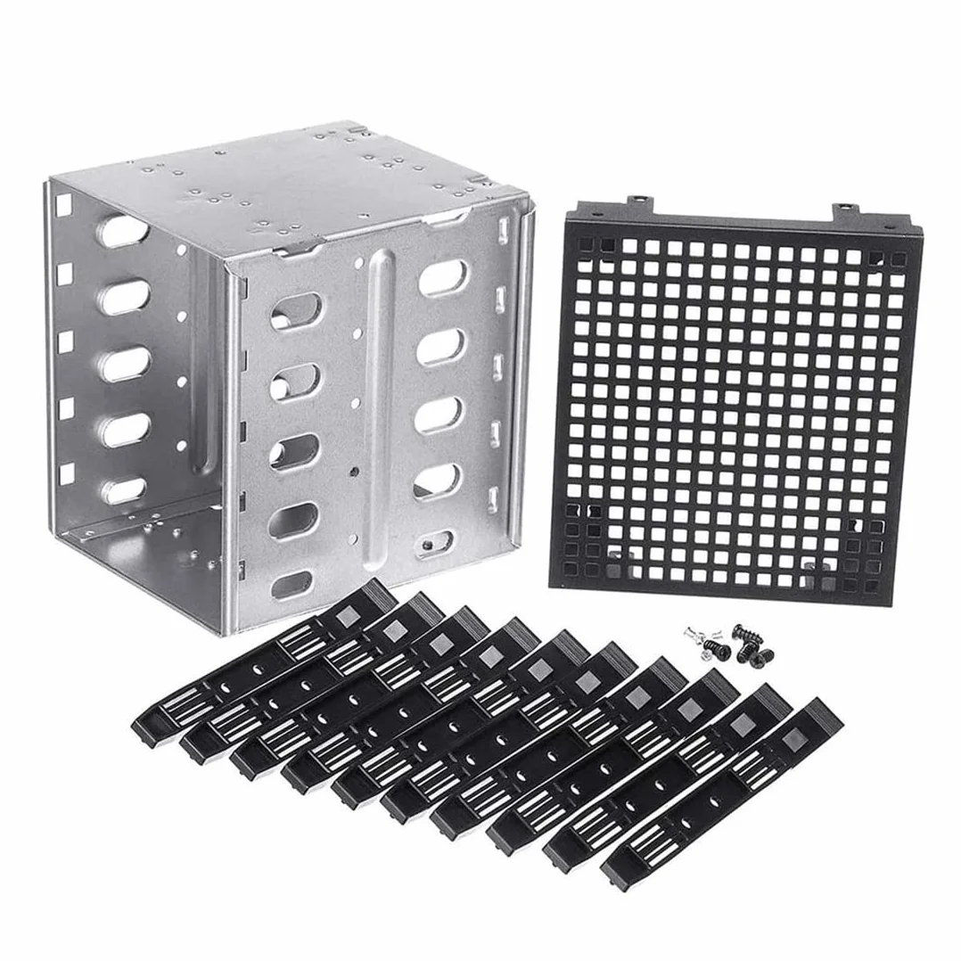 Klatka na dysk twardy, 5,25 na 5 X 3,5 HDD Cage Rack obudowa dysku twardego Adapter