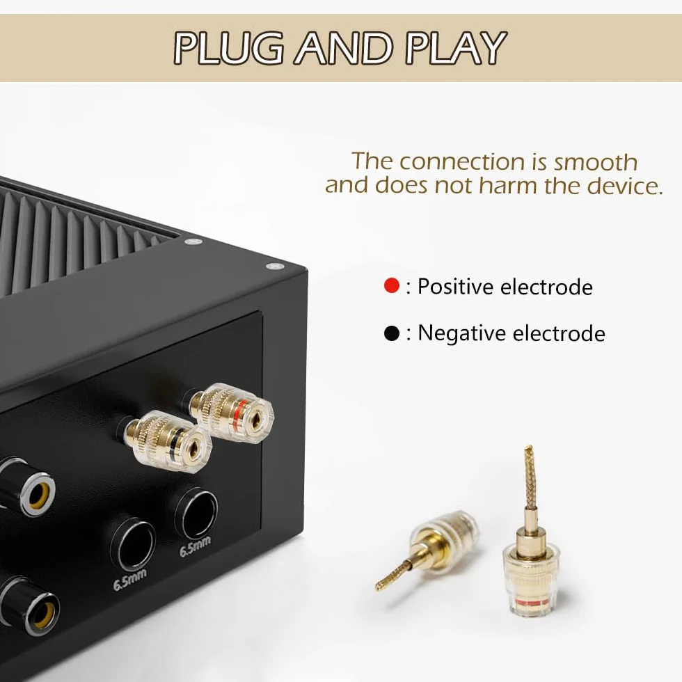 4 szt. Złącze audio Bananowe Elastyczne złącze bananowe Czerwone i czarne 4 mm Żeńskie złącza bananowe do 2 mm wtyk do wzmacniaczy, głośników i sprzętu audio