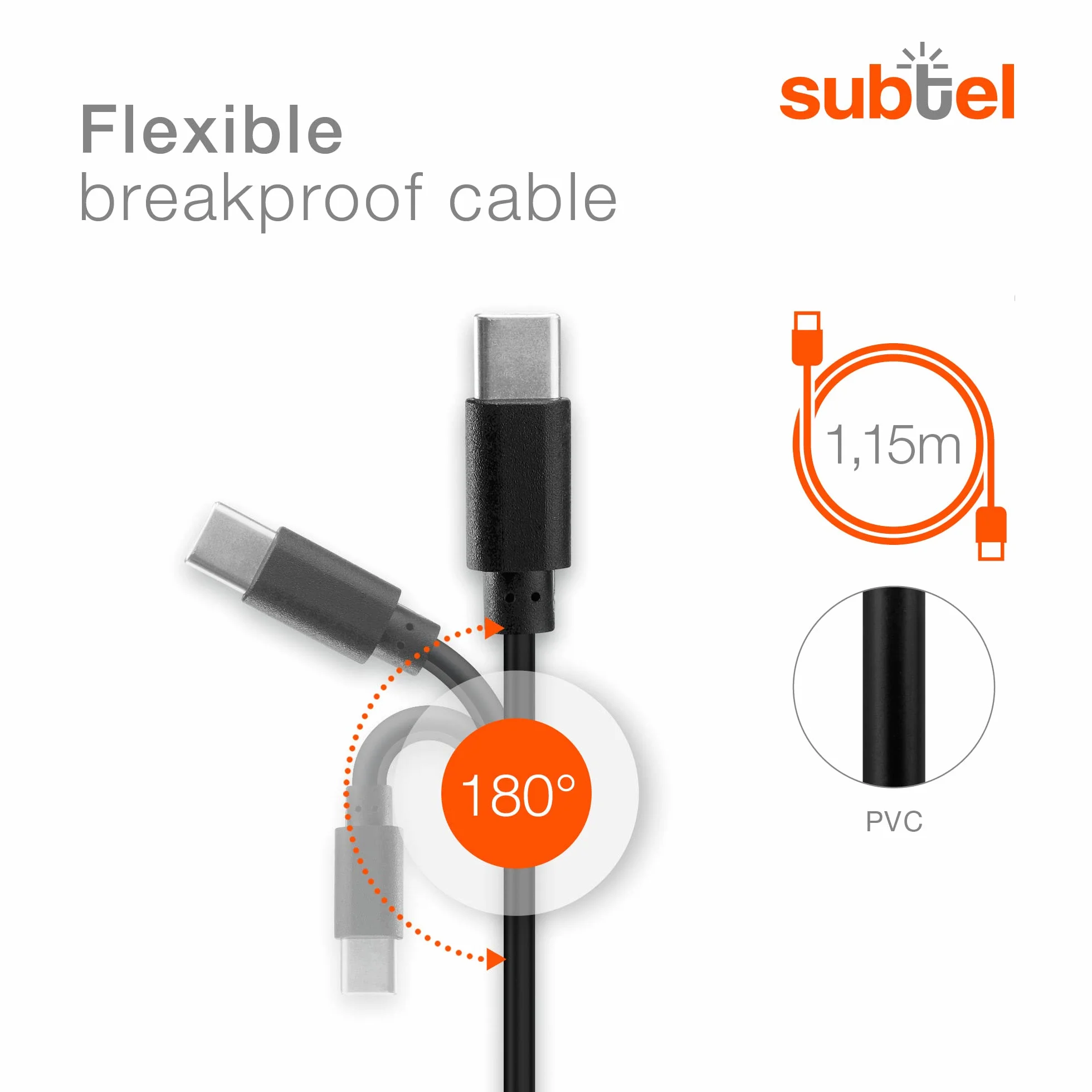 subtel® Ładowarka USB C Typu C 5V 2A / 2000mA 1,2 m kompatybilna z Nintendo Switch/Switch Lite/Switch Pro Controller, zasilacz sieciowy, kabel do szybkiego ładowania, stacja ładująca