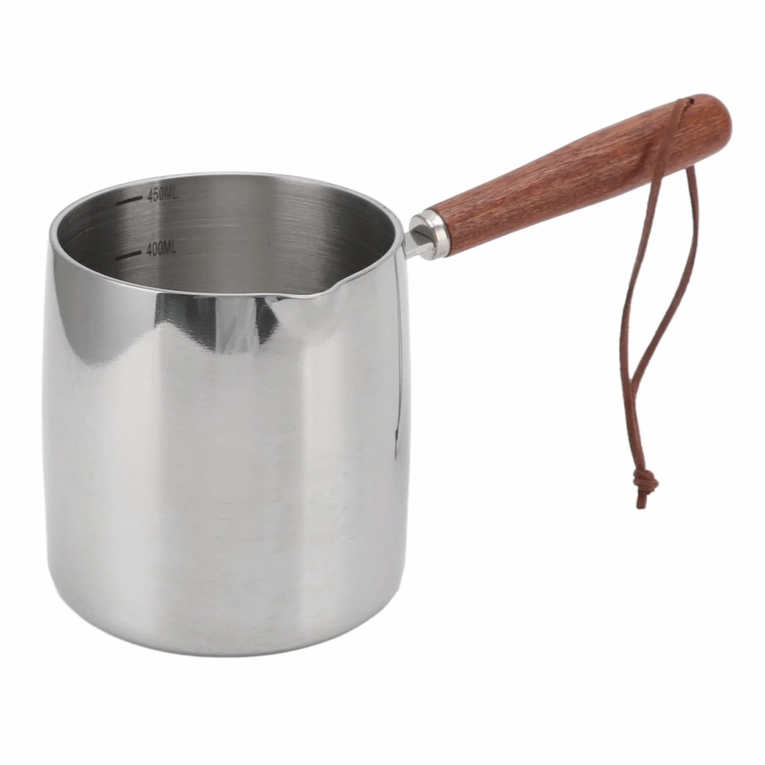 Mały garnek 2 nalewak 450 ml podgrzewacz do masła ze stali nierdzewnej garnek indukcyjny do zup, mleka czekoladowego
