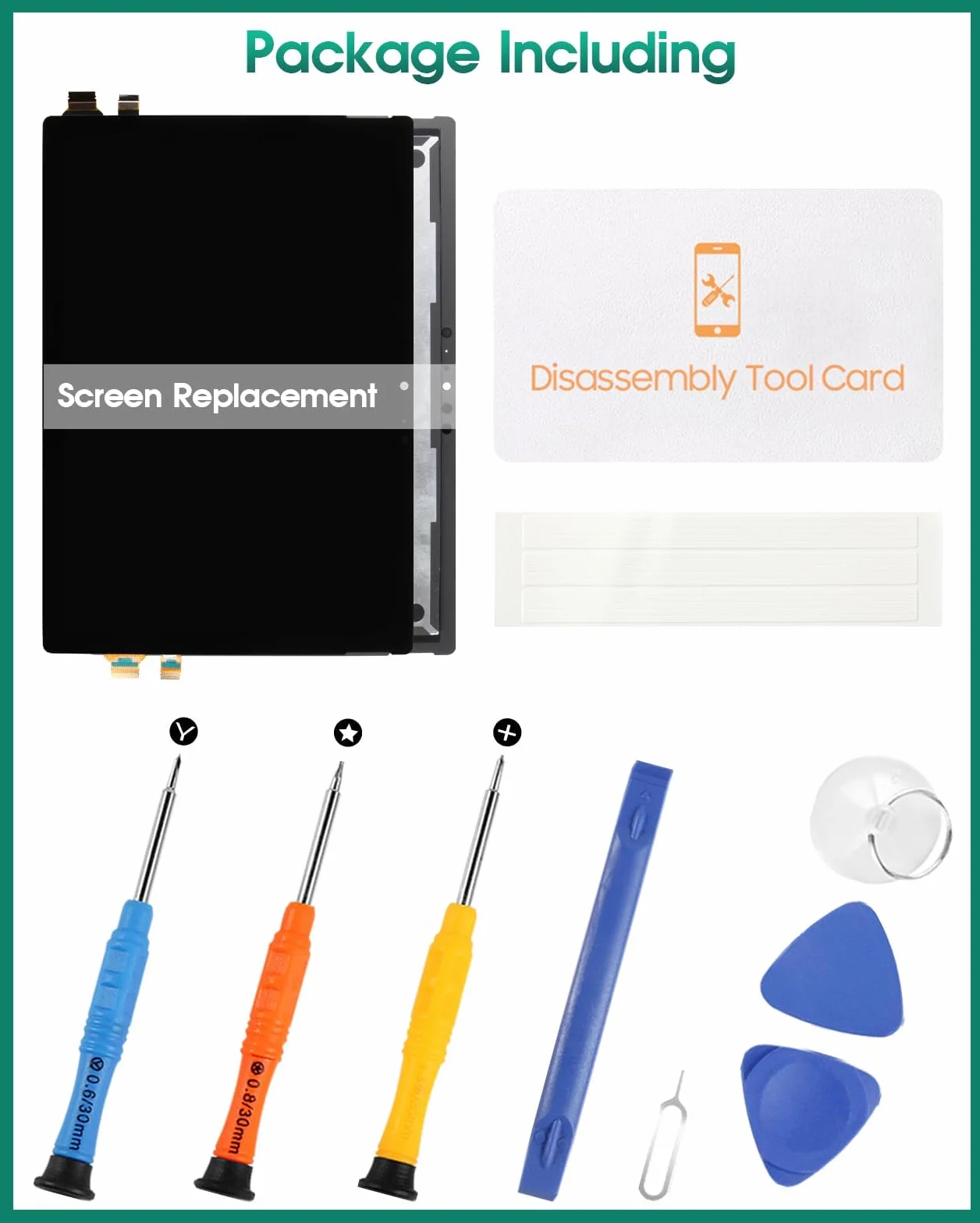 Dla Microsoft Surface Pro 6 12.3 1807 wyświetlacz LCD zamiennik ekranu dotykowego digitizer zestawy naprawcze do Microsoft Surface Pro 6 (czarny, bez ramki)