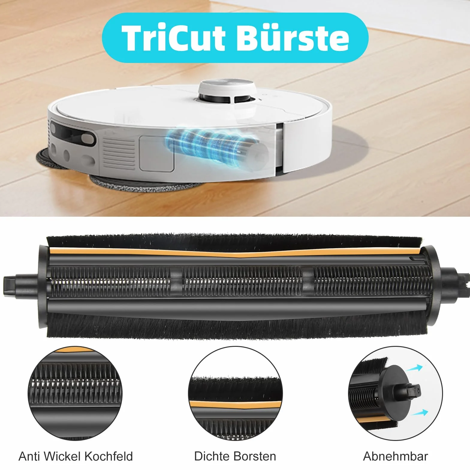 Szczotka TriCut do odkurzaczy Dreame L10s Ultra Gen 2, Gen 3, X40 Ultra, L40 Ultra, L10s Pro Ultra, L20 Ultra, X30 Ultra, X40 Master, L40 Ultra AE