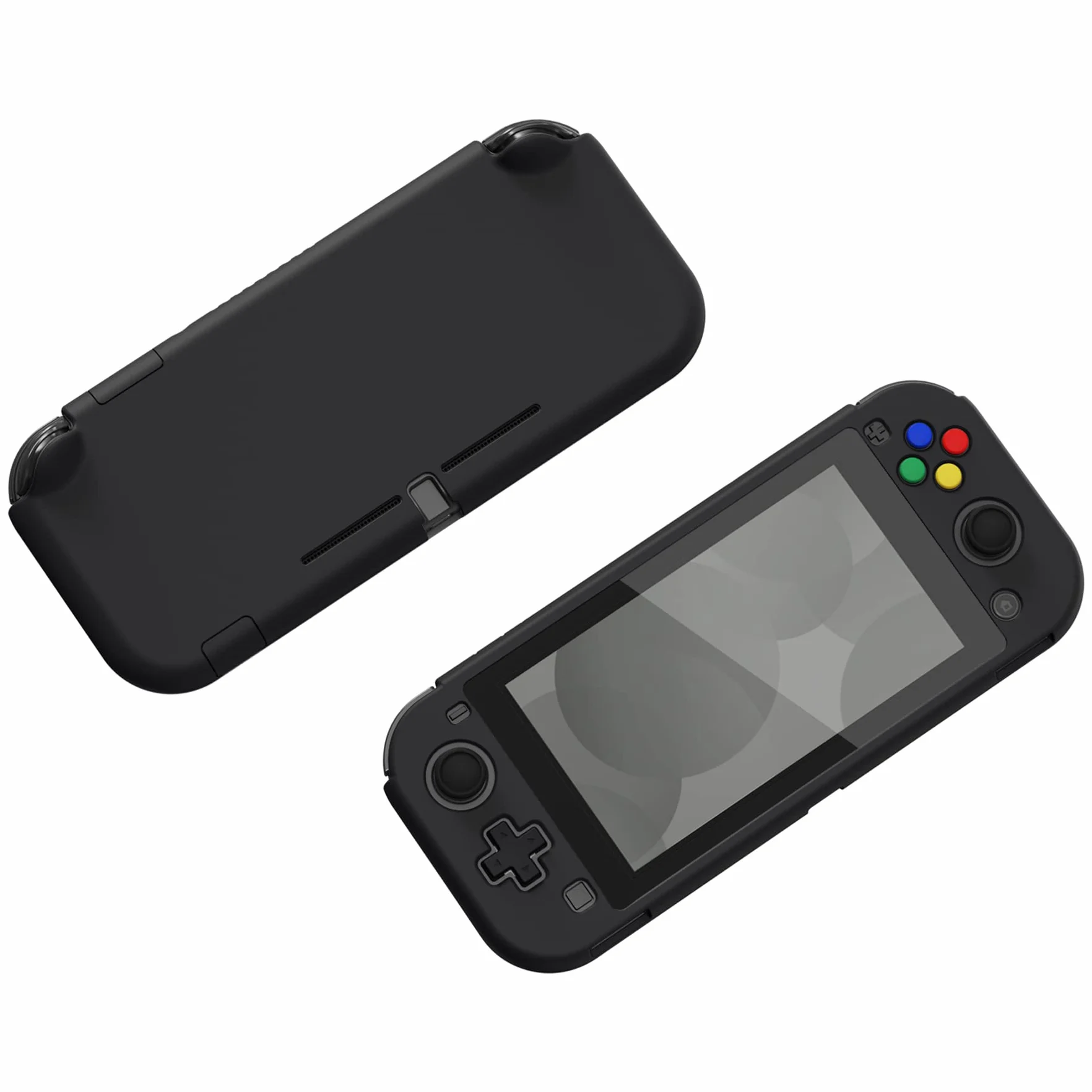 eXtremeRate PlayVital Etui Ochronny do Switch Lite,Obudowa Protective Cover do Switch Lite,Case Hard Shell z Ochraniacz Ekranu&Kciuka Caps&Caps Przycisków Stickers-Czarny