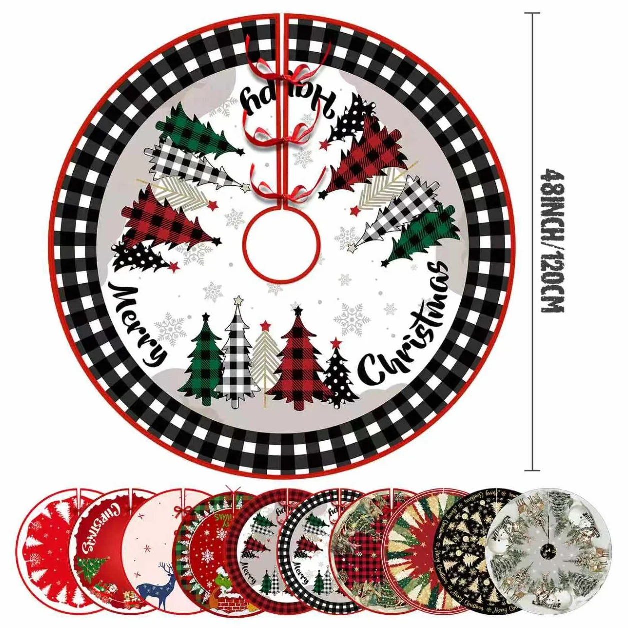 Okrągły dywanik pod choinkę, 120 cm, koc pod choinkę, okrągły dywanik pod choinkę (06)