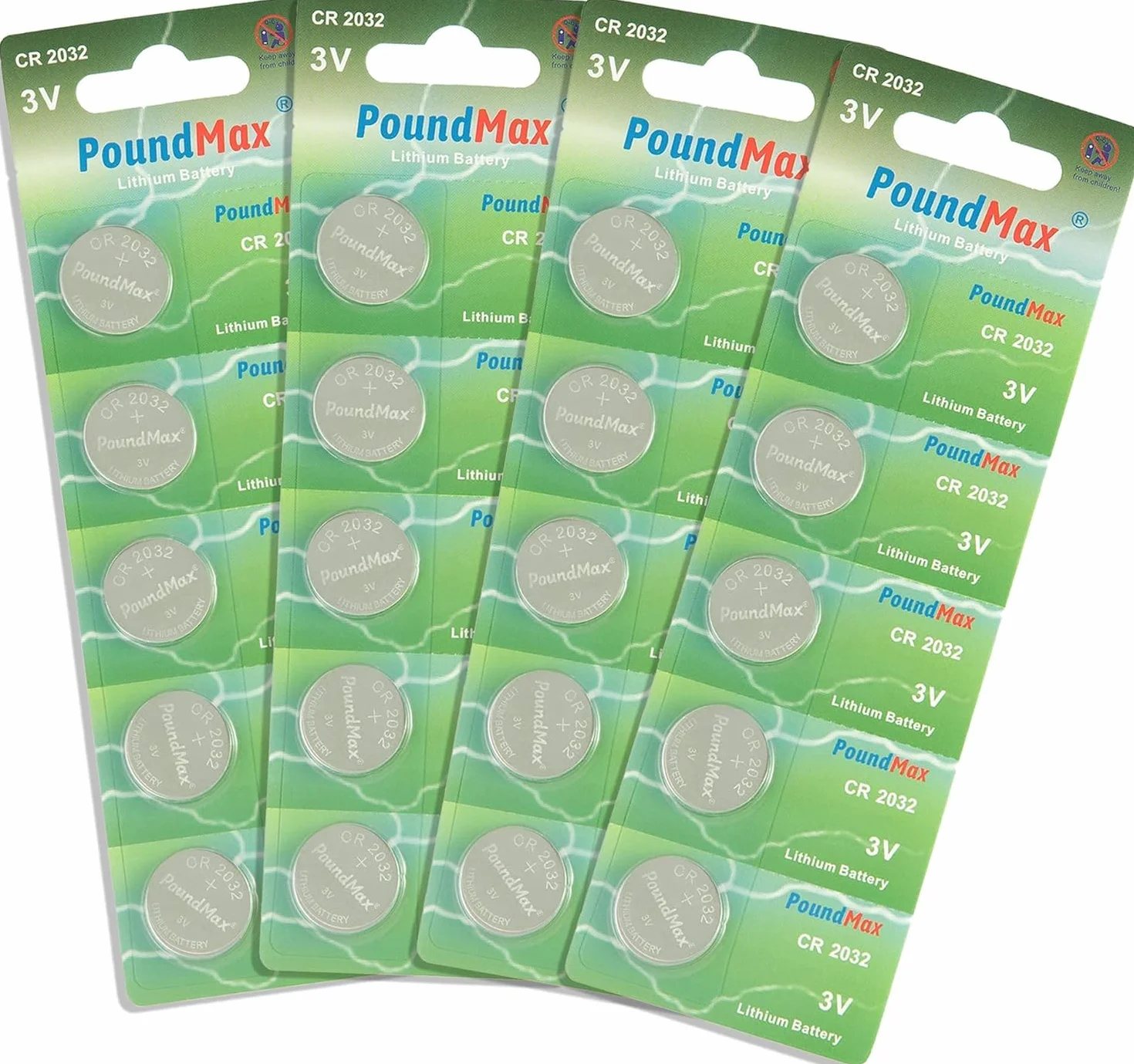 20 x PoundMax 2032 CR2032 DL2032 ECR2032 3V baterie litowe